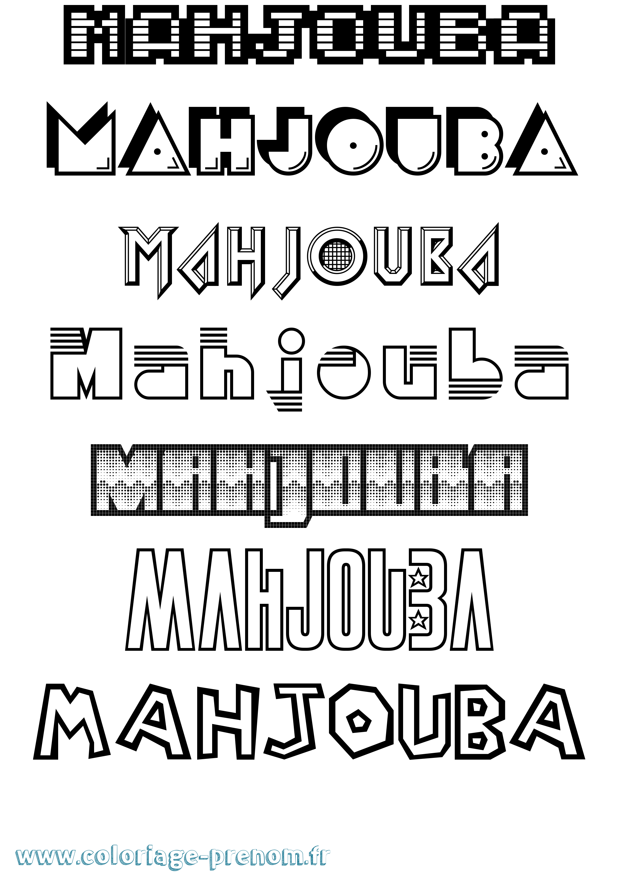 Coloriage Mahjouba Jeux Vidéos Coloriage prénom Mahjouba Jeux Vidéos