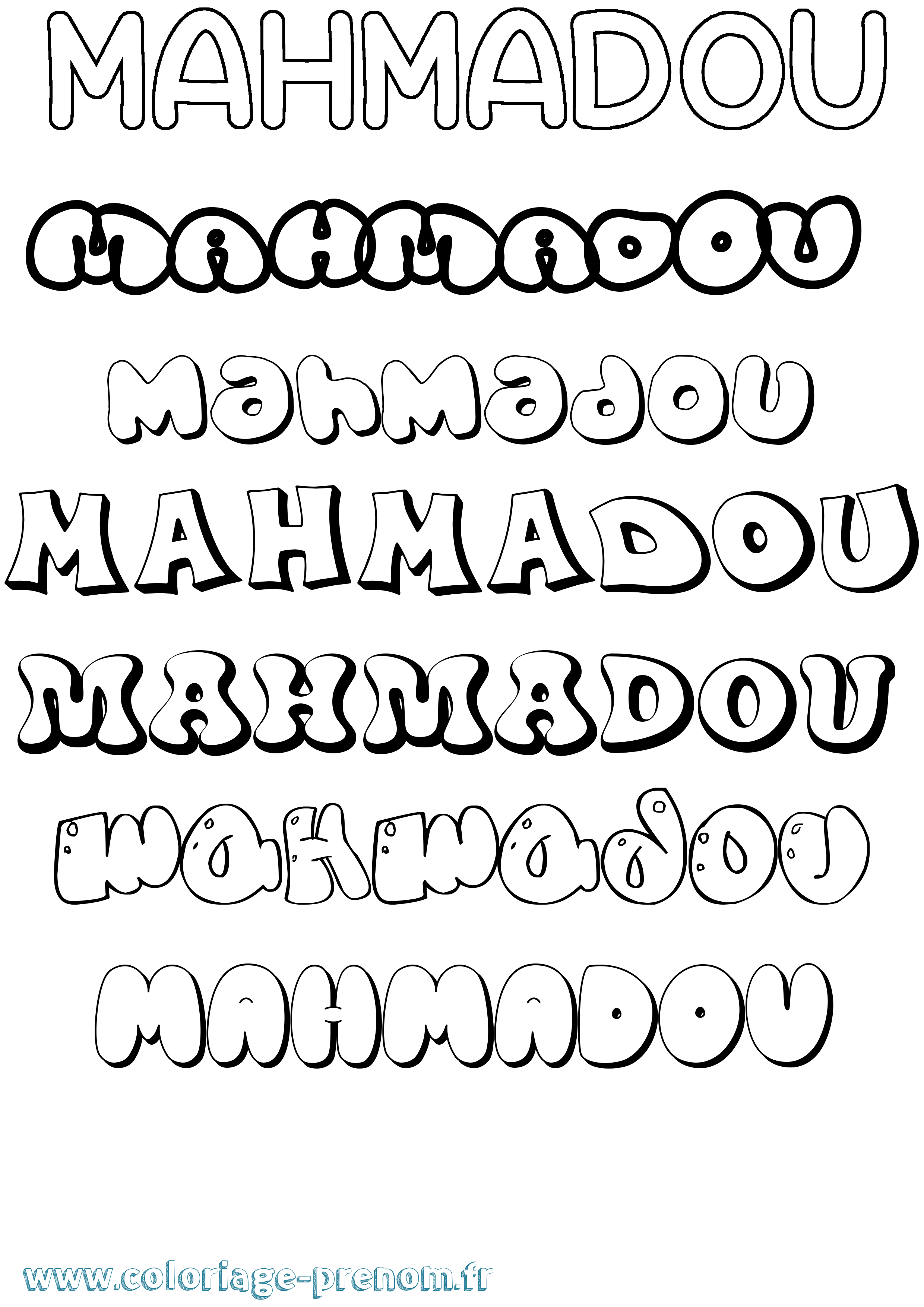 Coloriage Mahmadou Bubble Coloriage prénom Mahmadou Bubble