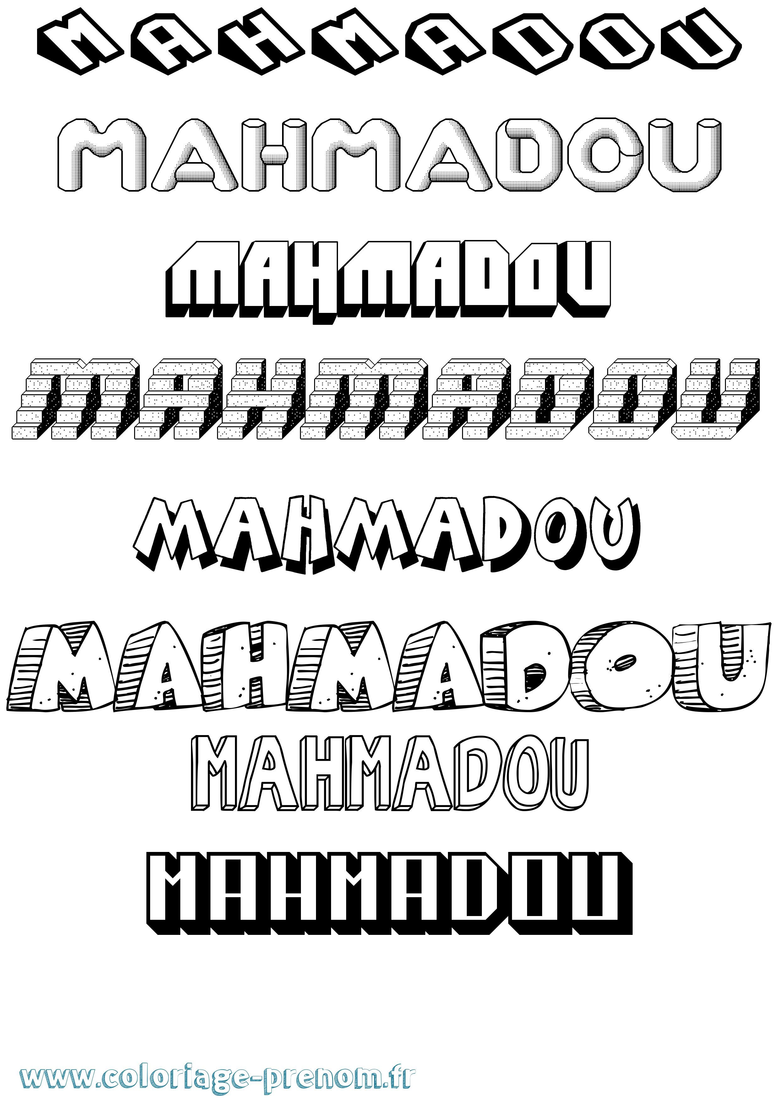 Coloriage Mahmadou Effet 3D Coloriage prénom Mahmadou Effet 3D