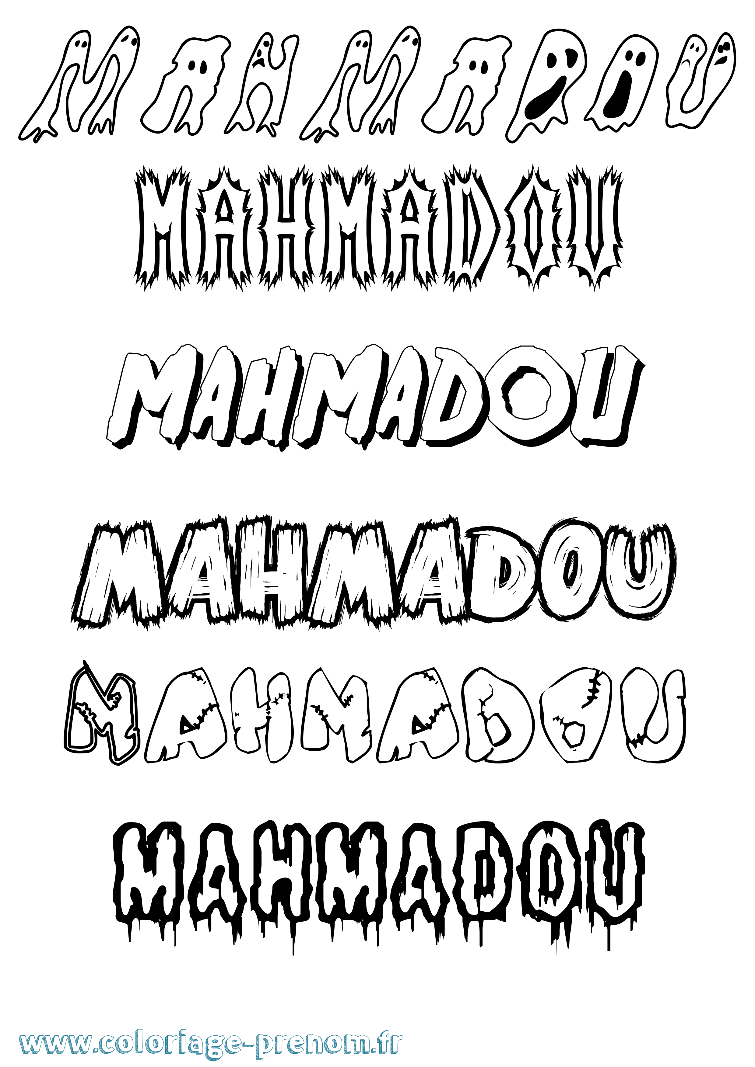 Coloriage Mahmadou Frisson Coloriage prénom Mahmadou Frisson