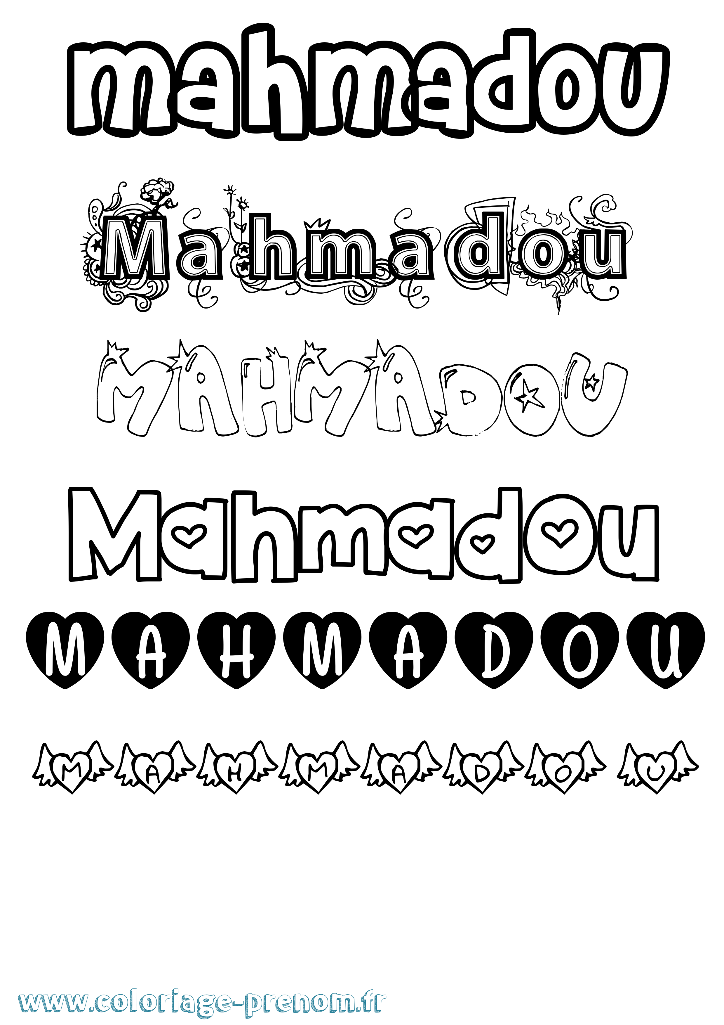 Coloriage Mahmadou Girly Coloriage prénom Mahmadou Girly