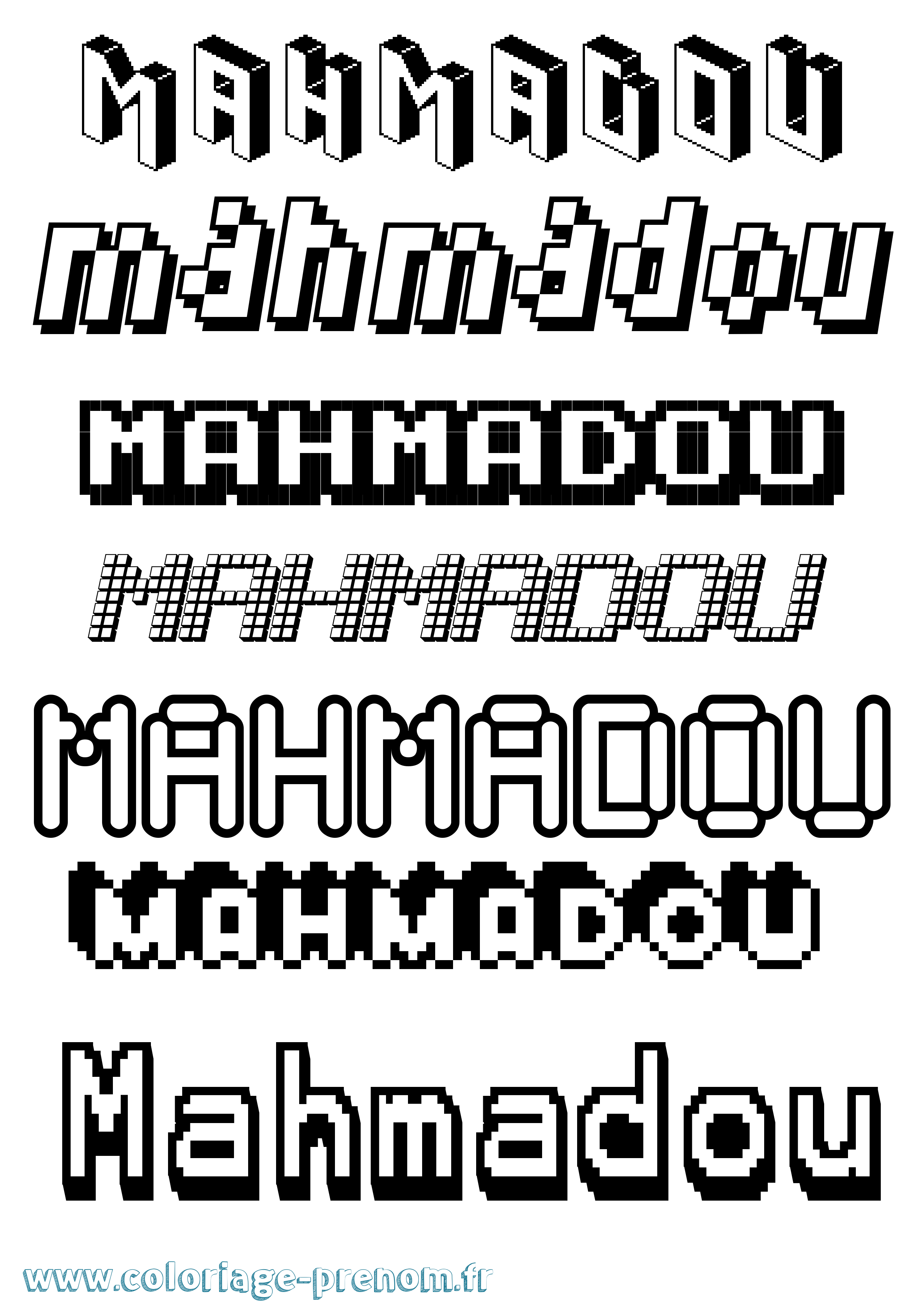 Coloriage Mahmadou Pixel Coloriage prénom Mahmadou Pixel