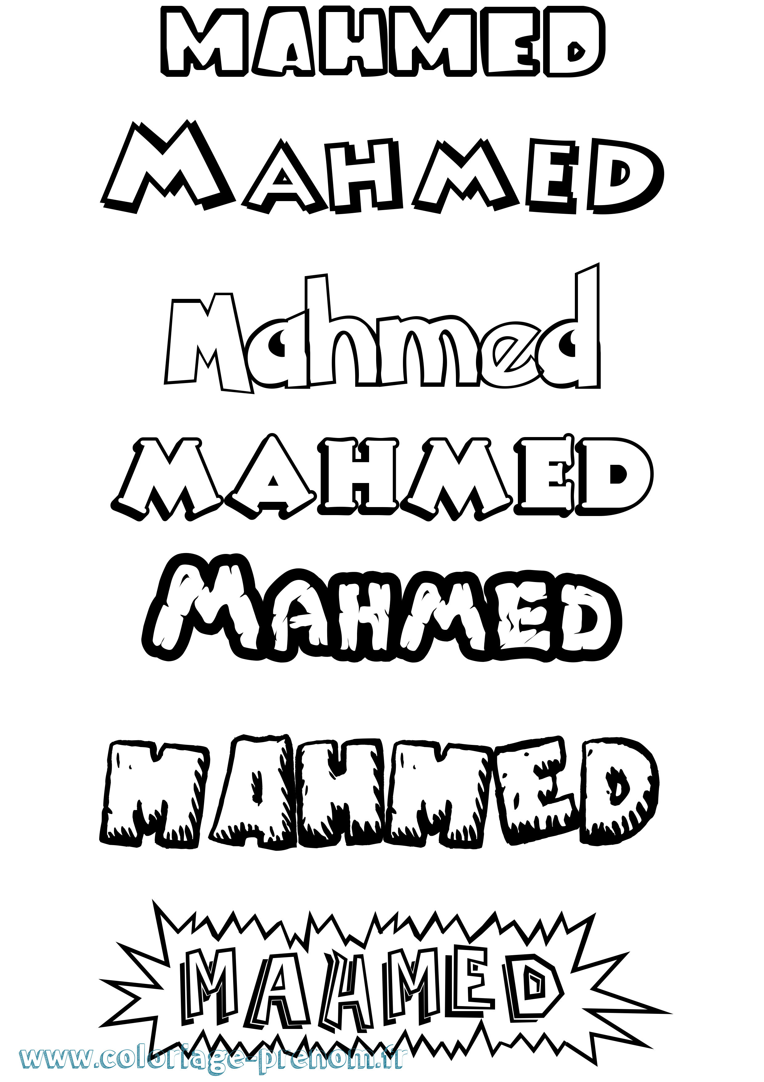 Coloriage Mahmed Dessin Animé Coloriage prénom Mahmed Dessin Animé