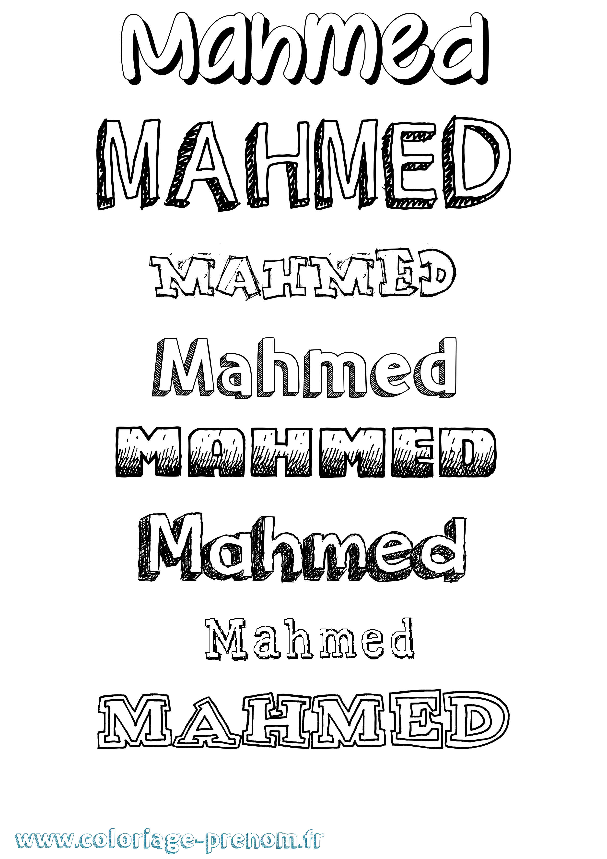 Coloriage Mahmed Dessiné Coloriage prénom Mahmed Dessiné