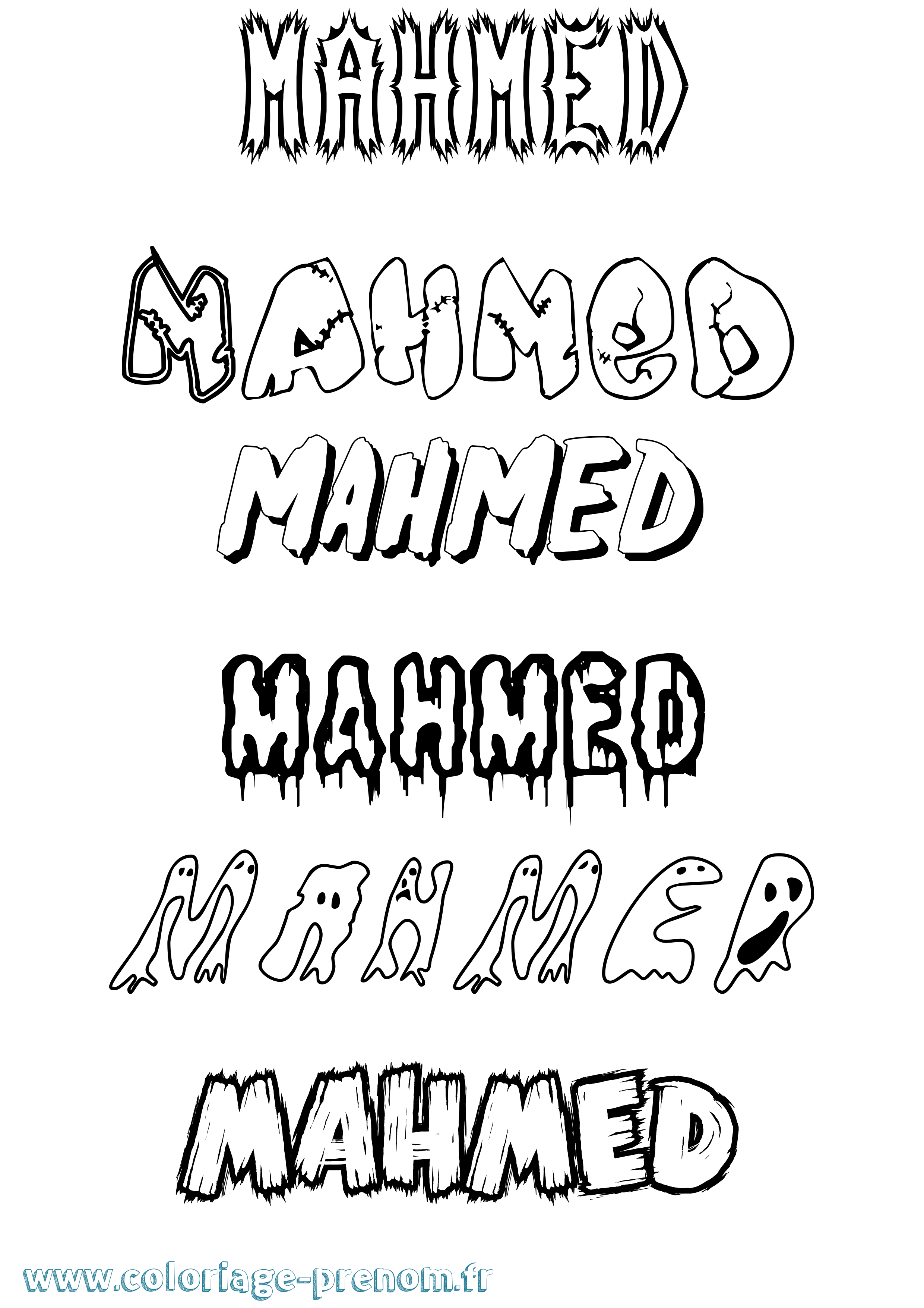 Coloriage Mahmed Frisson Coloriage prénom Mahmed Frisson