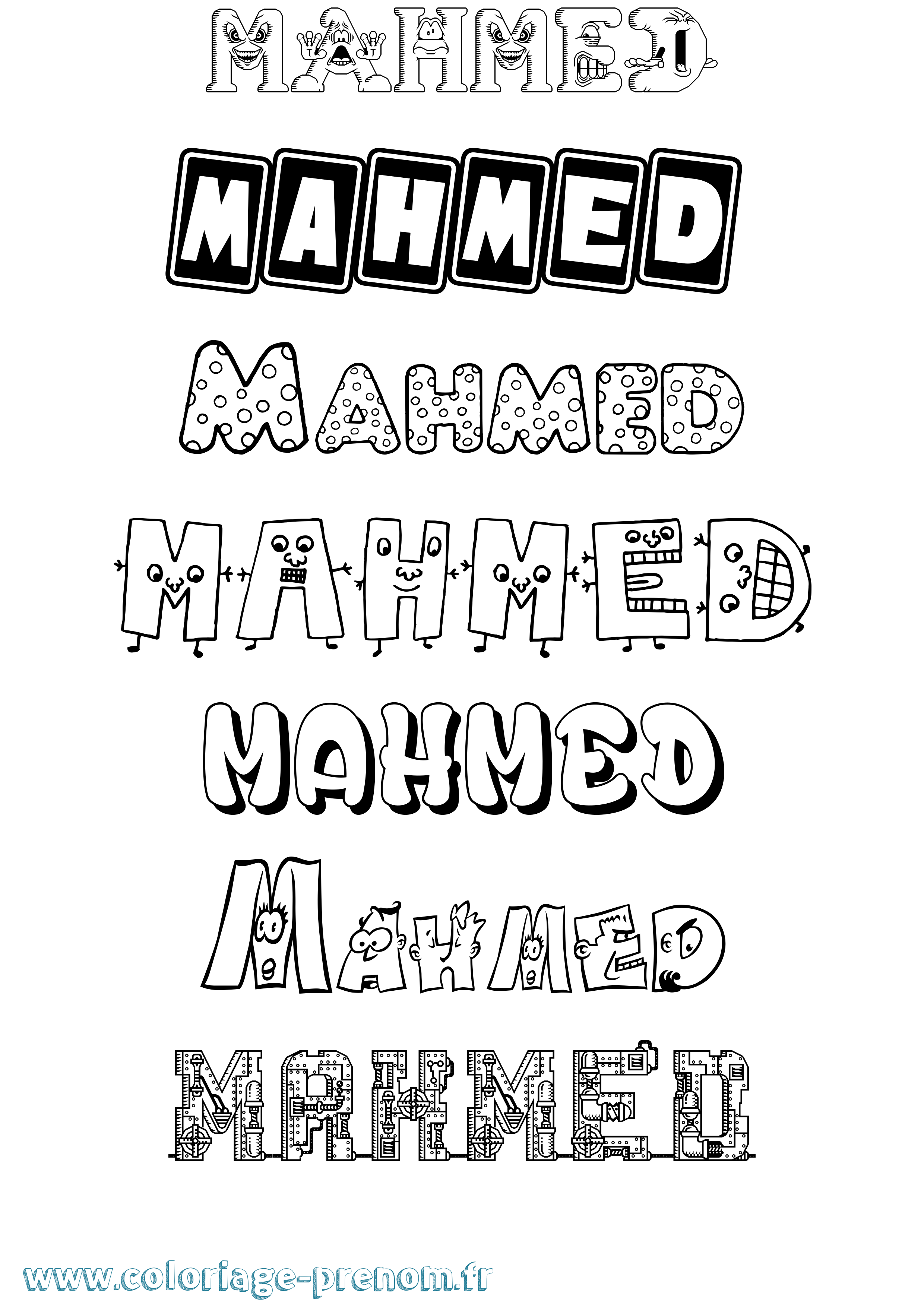 Coloriage Mahmed Fun Coloriage prénom Mahmed Fun