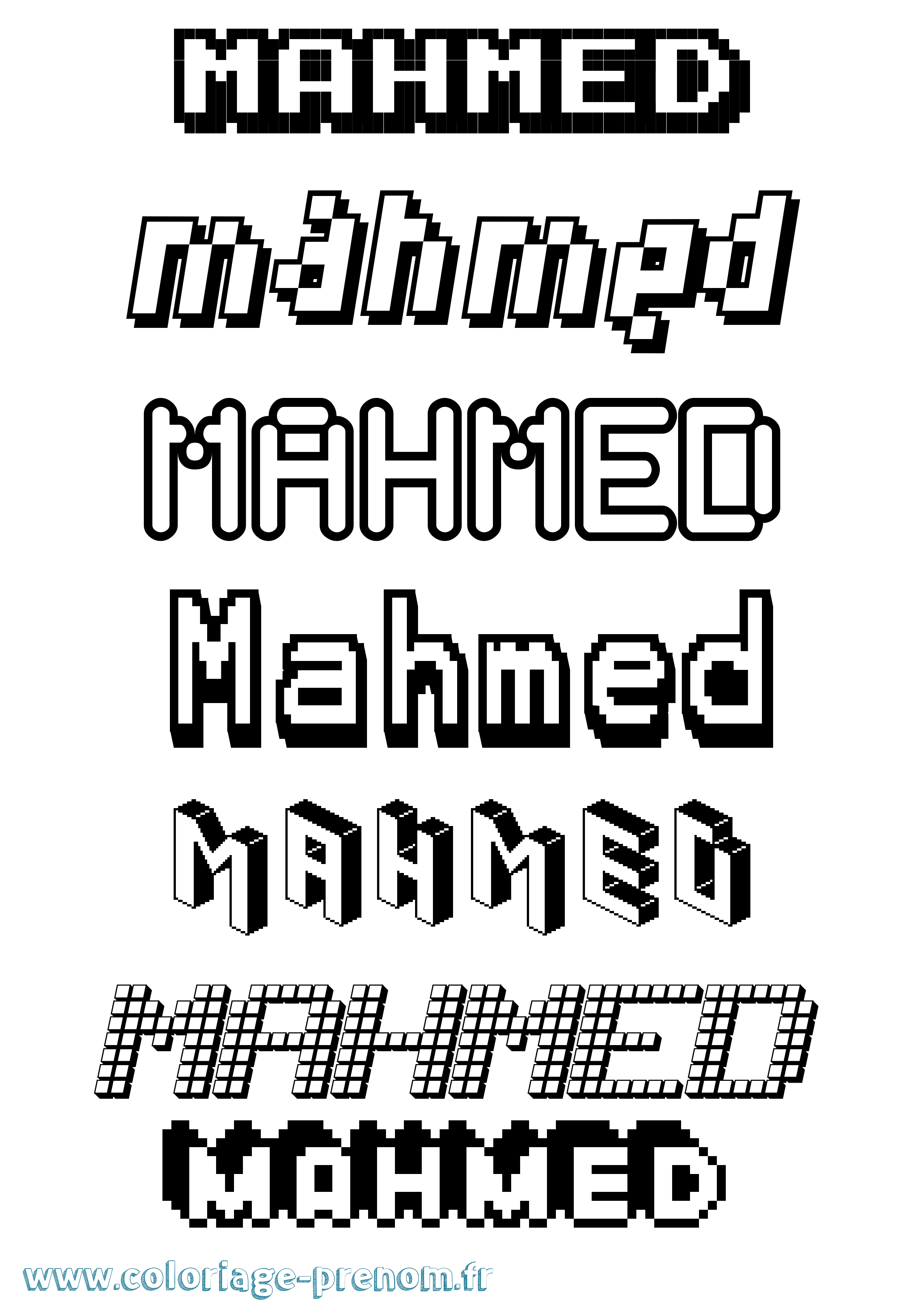 Coloriage Mahmed Pixel Coloriage prénom Mahmed Pixel
