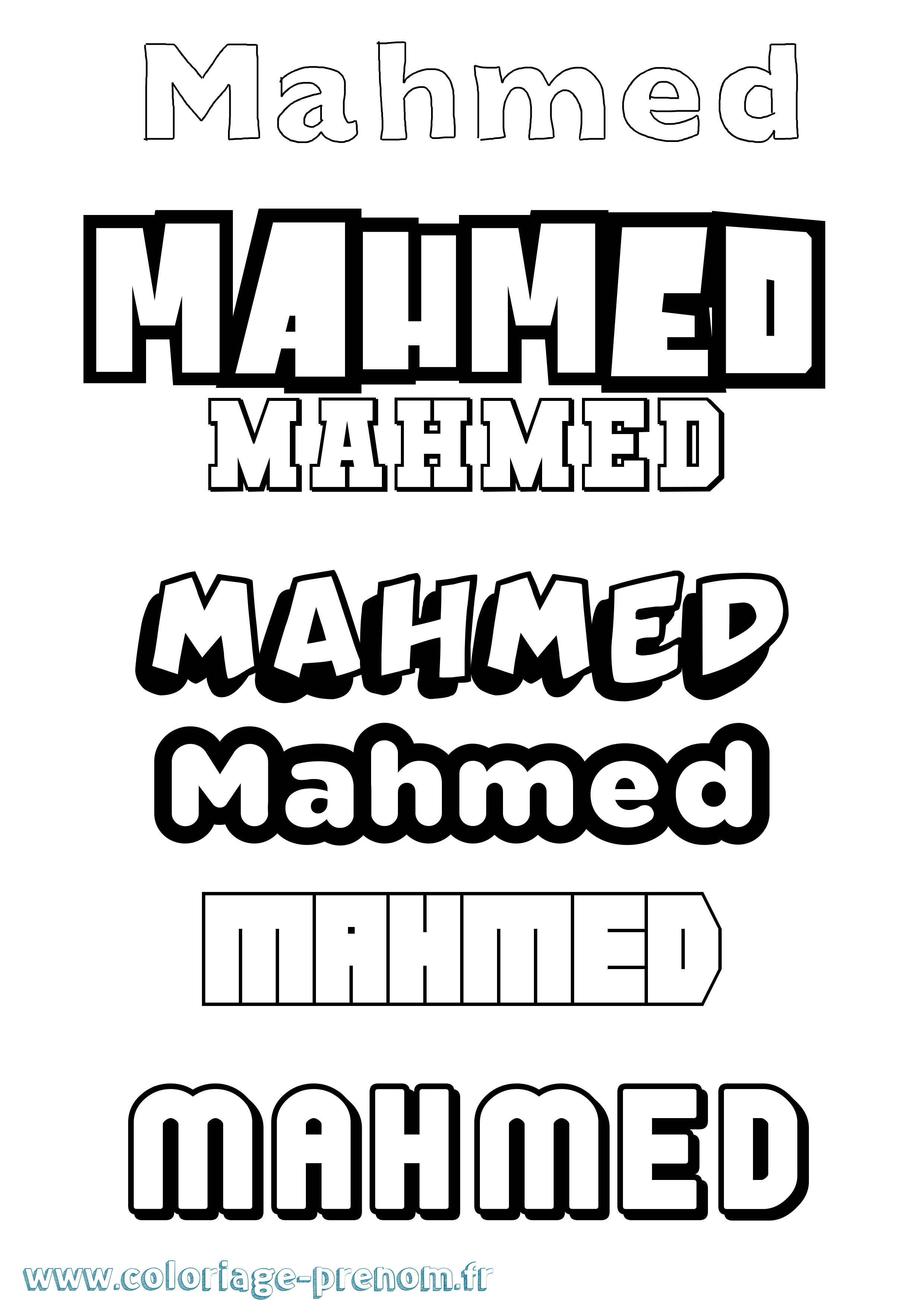 Coloriage Mahmed Simple Coloriage prénom Mahmed Simple
