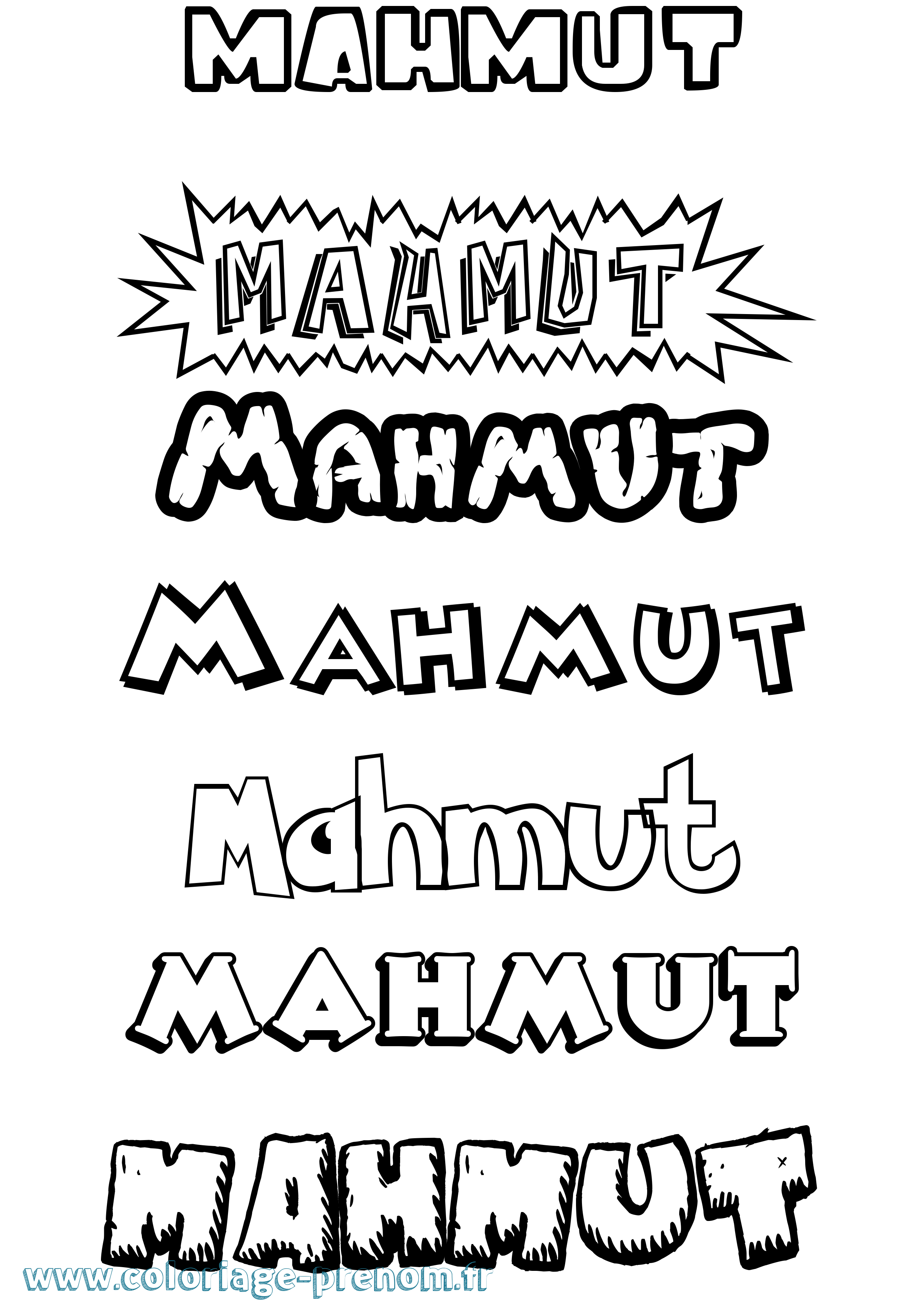 Coloriage Mahmut Dessin Animé Coloriage prénom Mahmut Dessin Animé