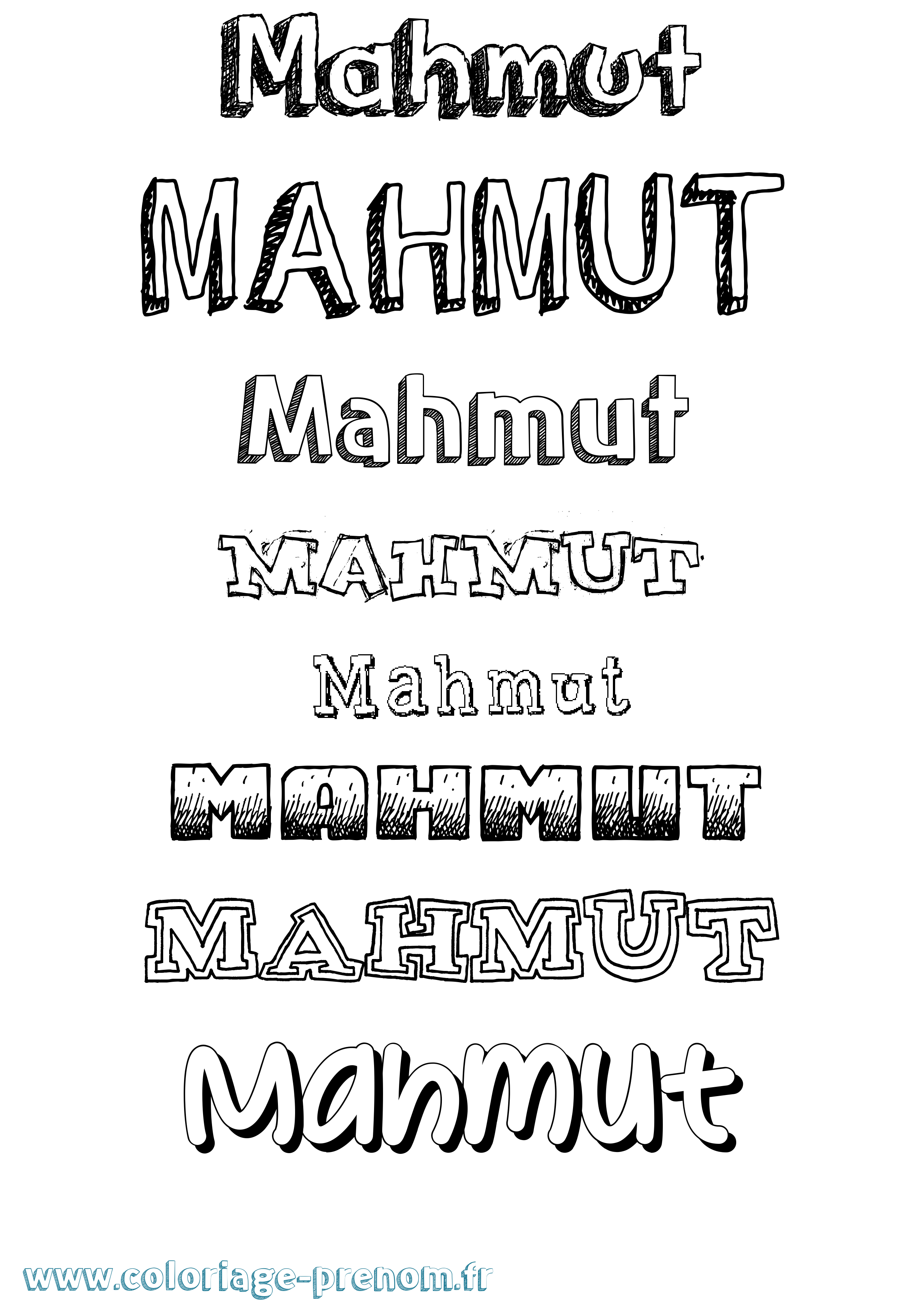 Coloriage Mahmut Dessiné Coloriage prénom Mahmut Dessiné