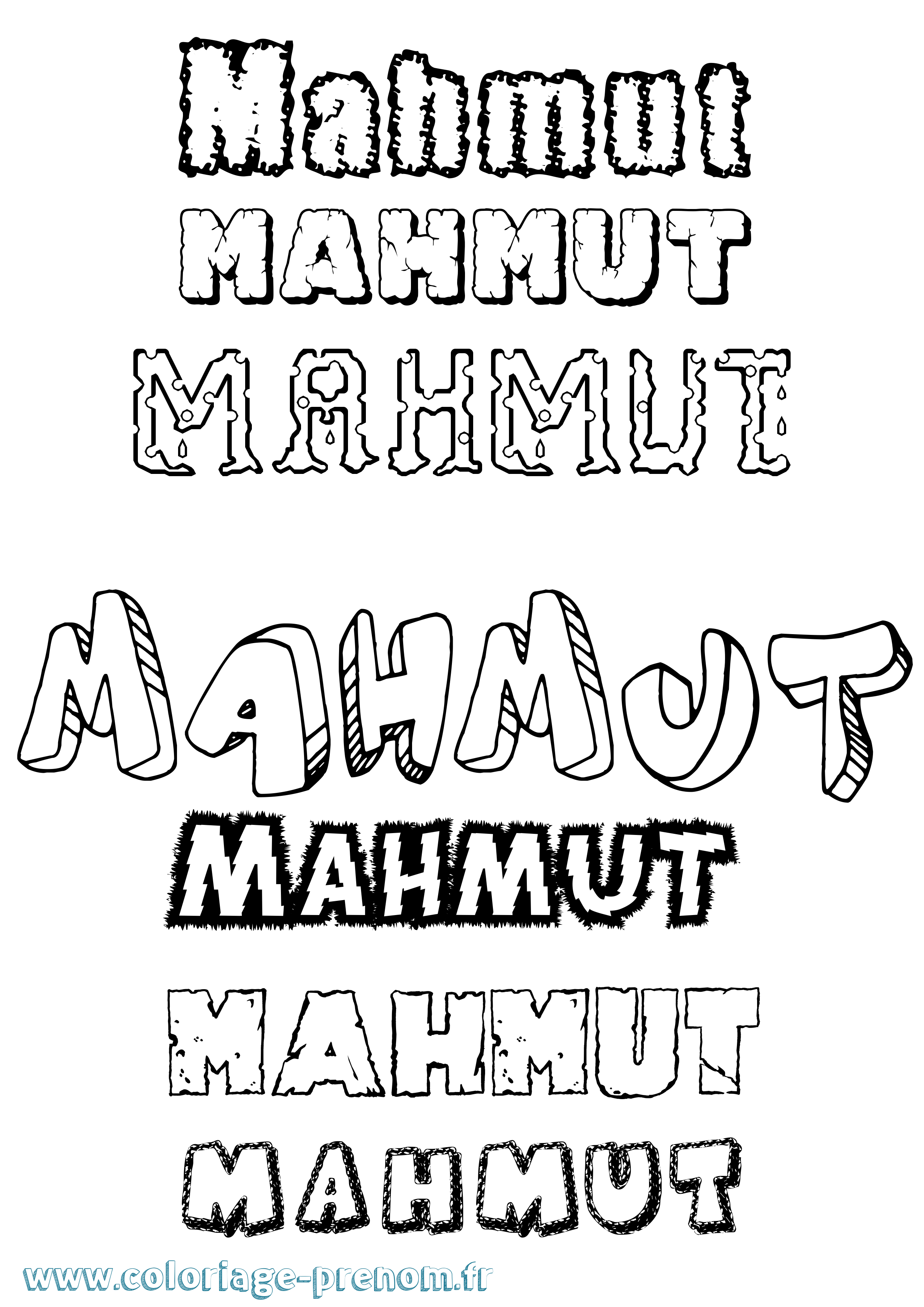 Coloriage Mahmut Destructuré Coloriage prénom Mahmut Destructuré