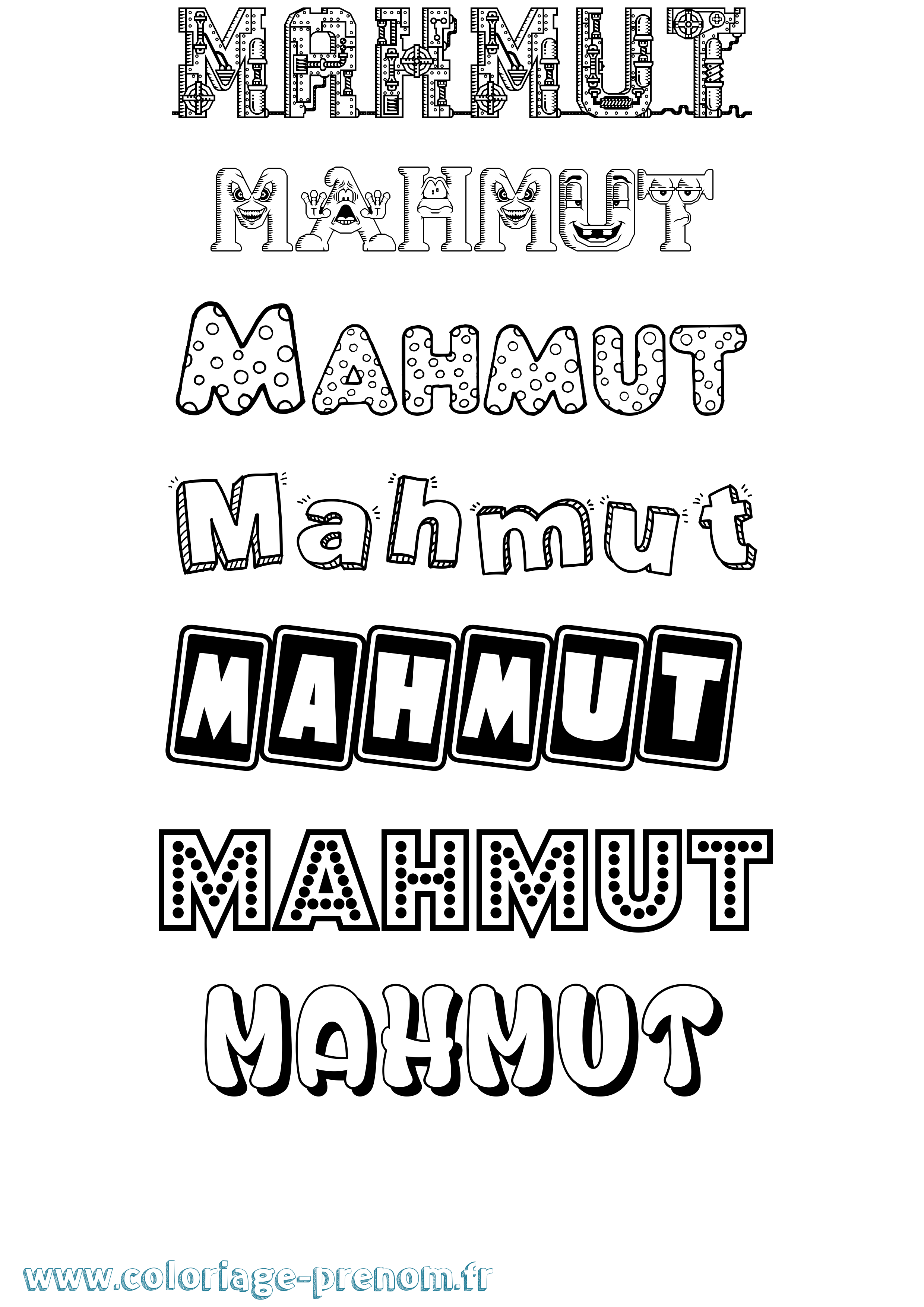 Coloriage Mahmut Fun Coloriage prénom Mahmut Fun
