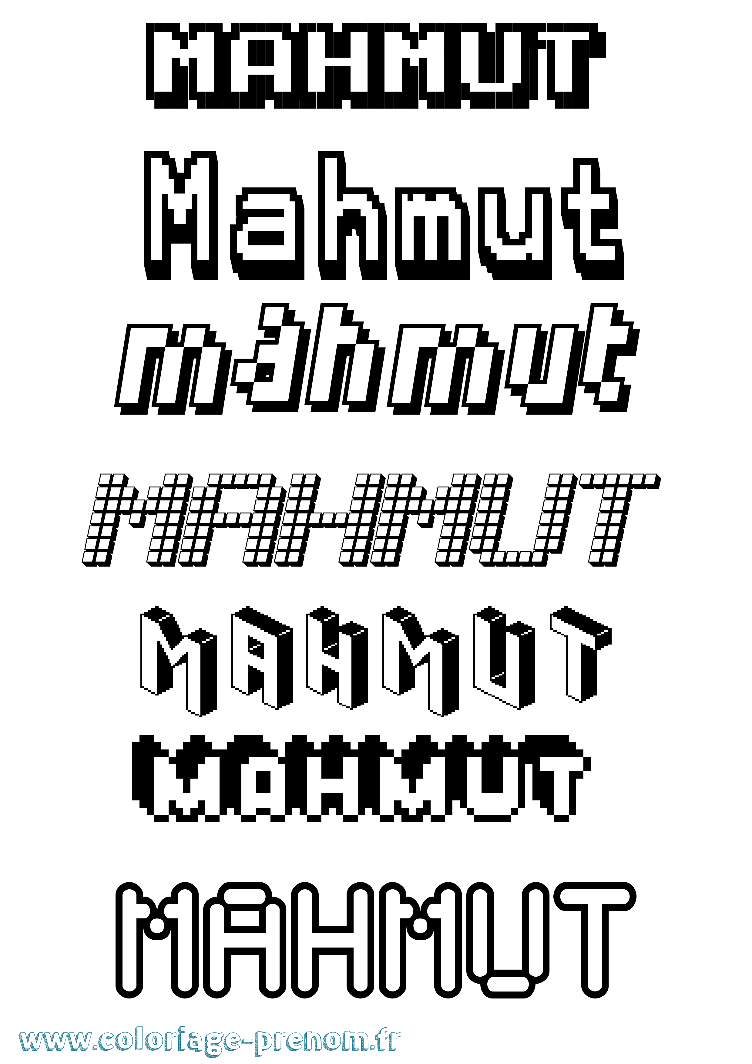 Coloriage Mahmut Pixel Coloriage prénom Mahmut Pixel