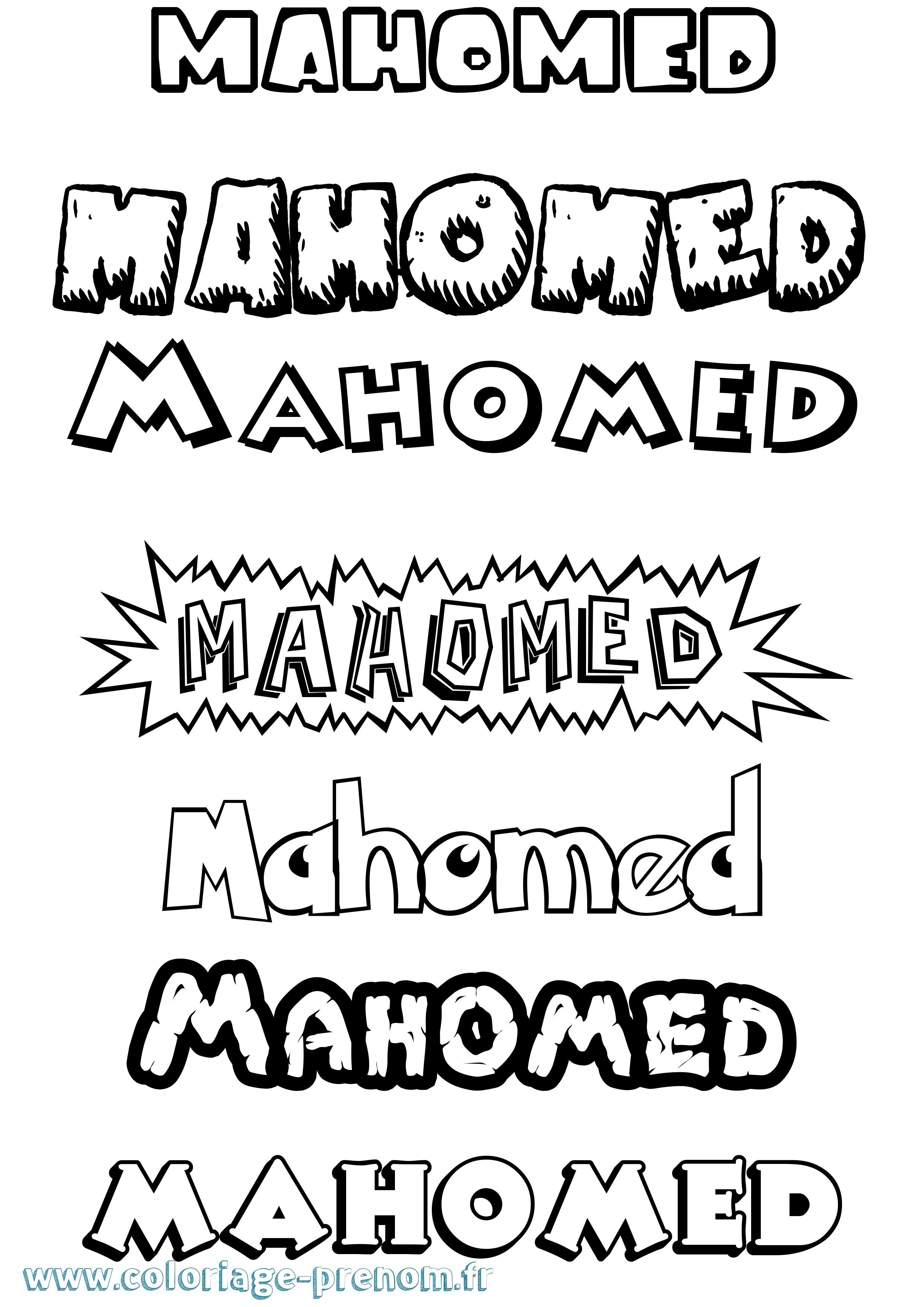 Coloriage Mahomed Dessin Animé Coloriage prénom Mahomed Dessin Animé