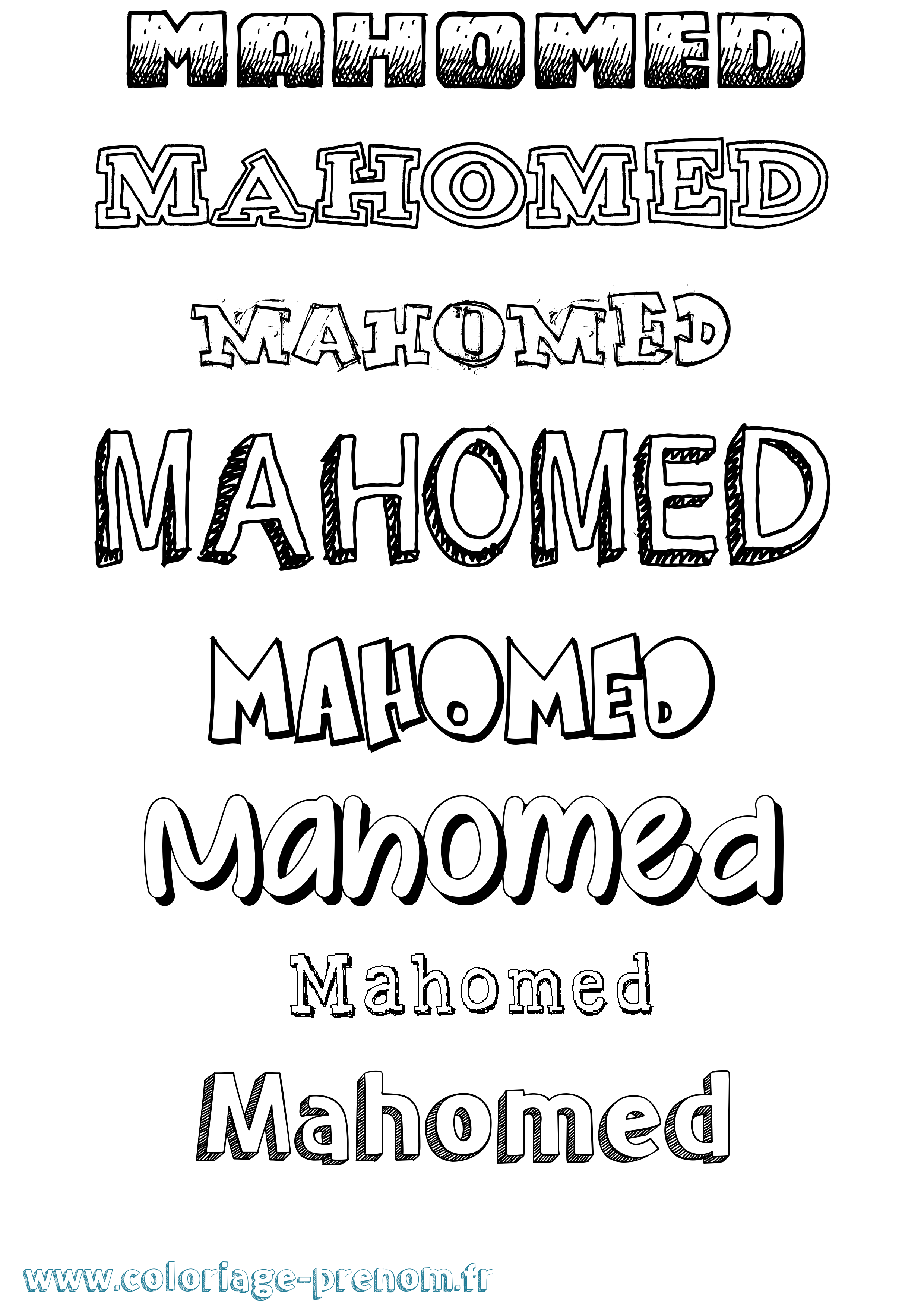 Coloriage Mahomed Dessiné Coloriage prénom Mahomed Dessiné