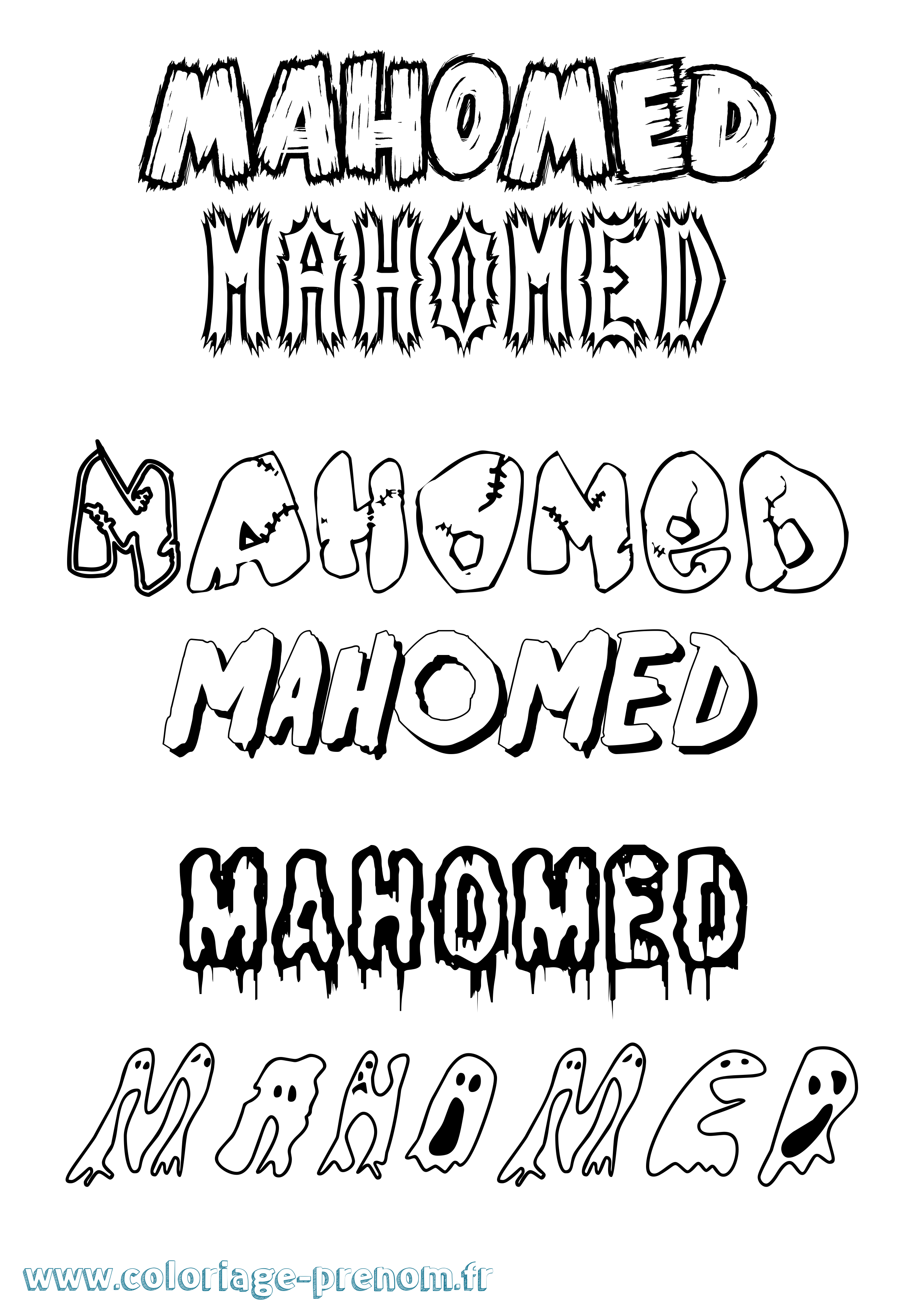 Coloriage Mahomed Frisson Coloriage prénom Mahomed Frisson