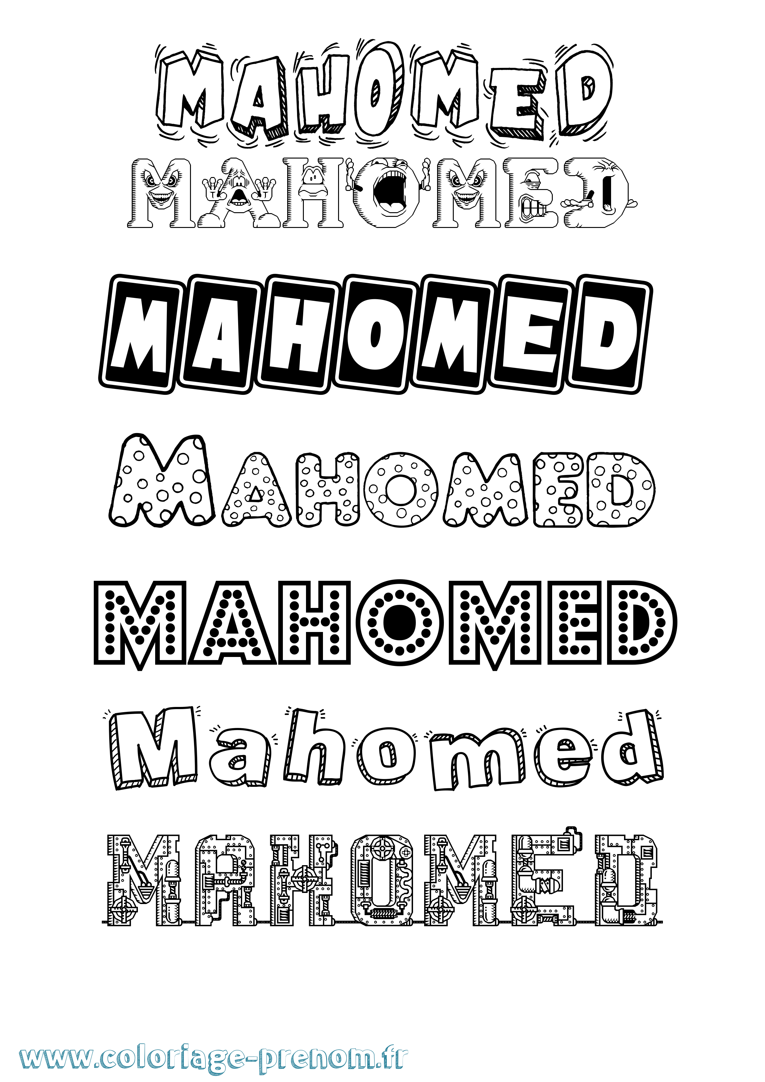 Coloriage Mahomed Fun Coloriage prénom Mahomed Fun