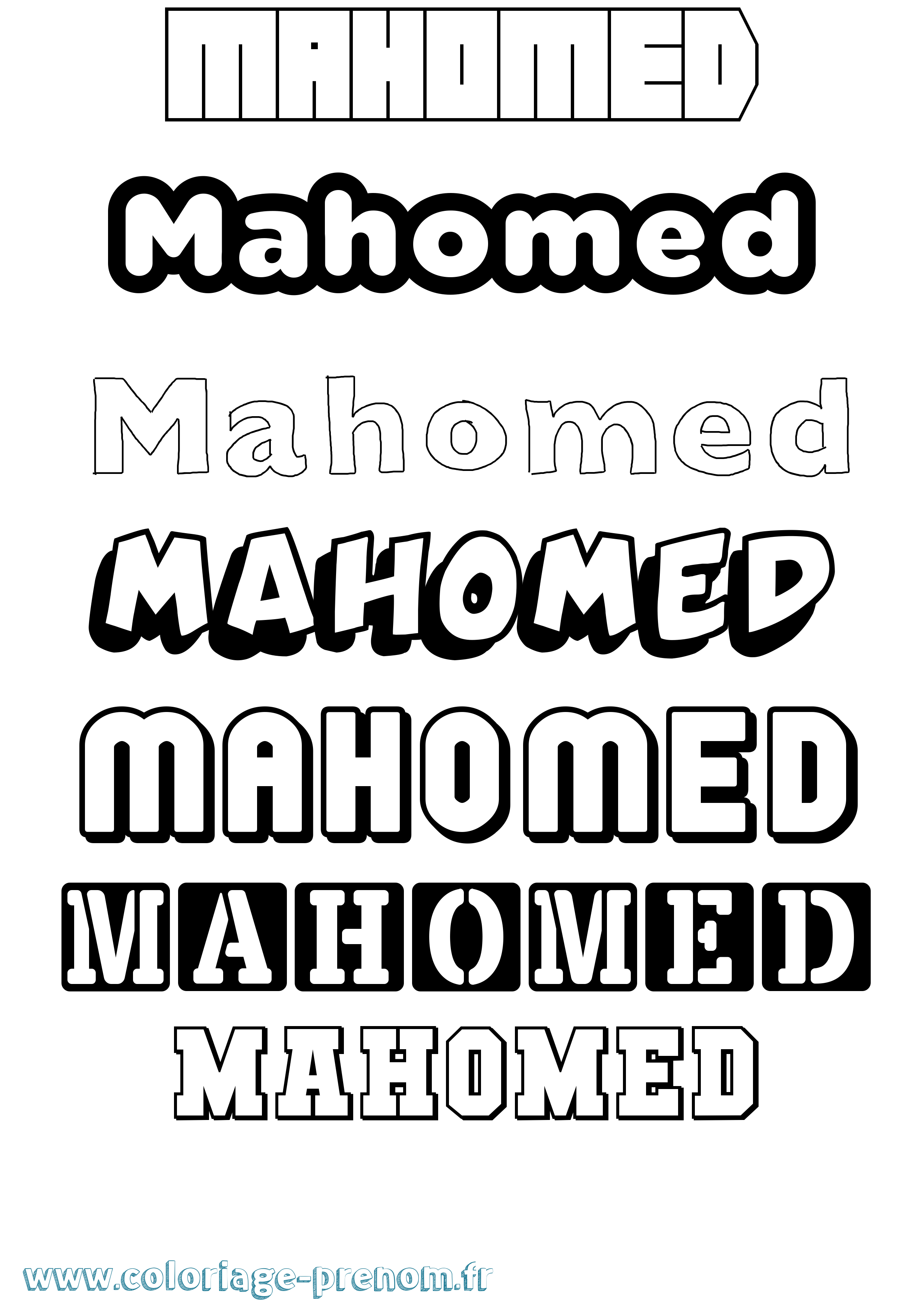 Coloriage Mahomed Simple Coloriage prénom Mahomed Simple