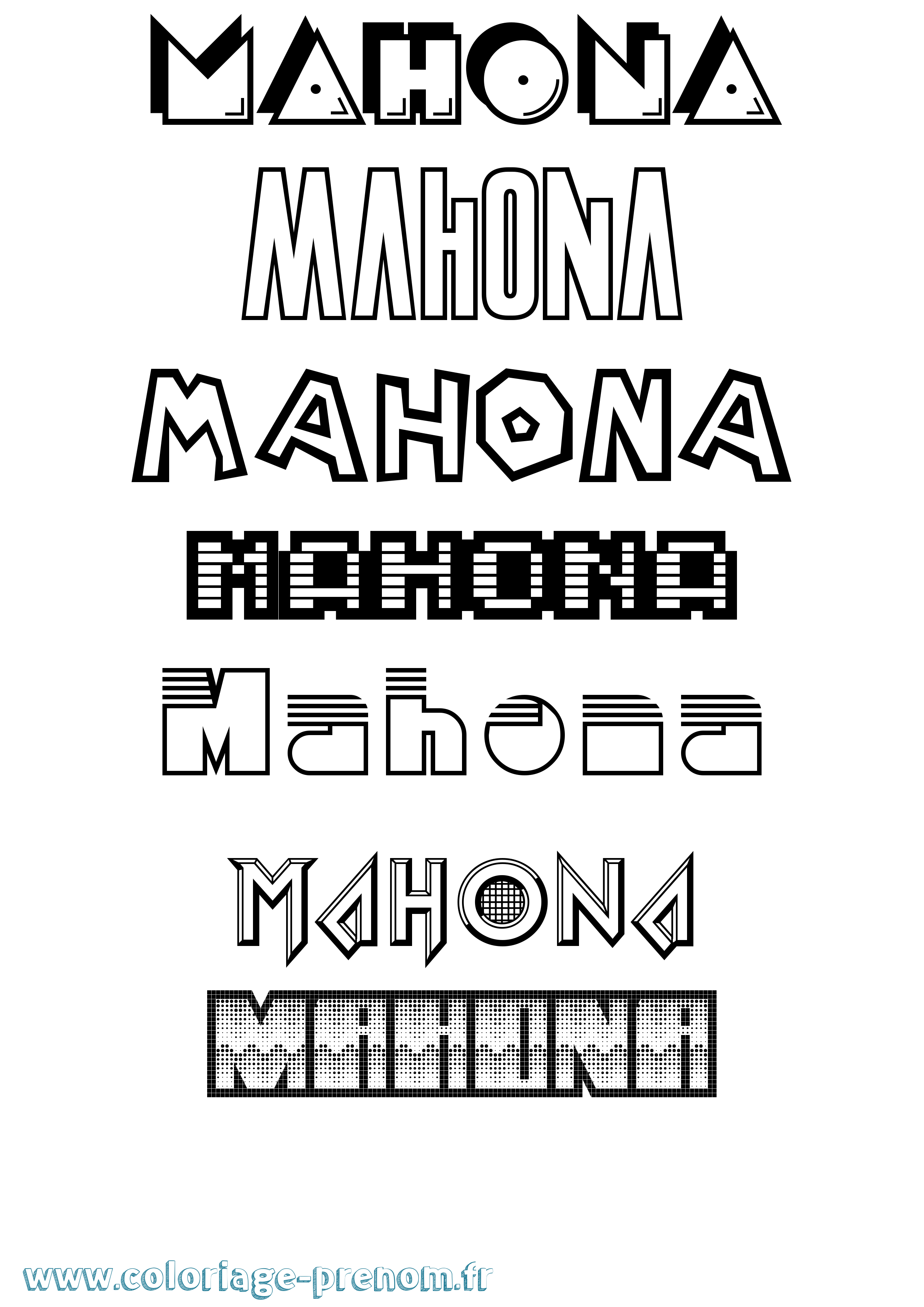Coloriage Mahona Jeux Vidéos Coloriage prénom Mahona Jeux Vidéos
