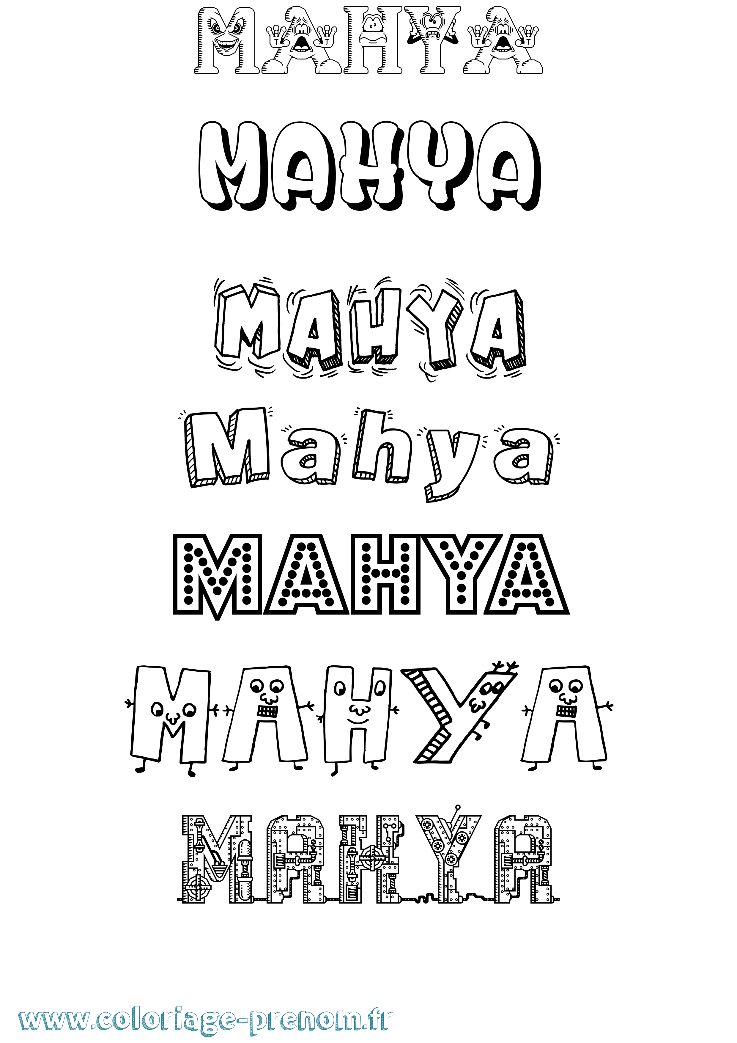 Coloriage Mahya Fun Coloriage prénom Mahya Fun