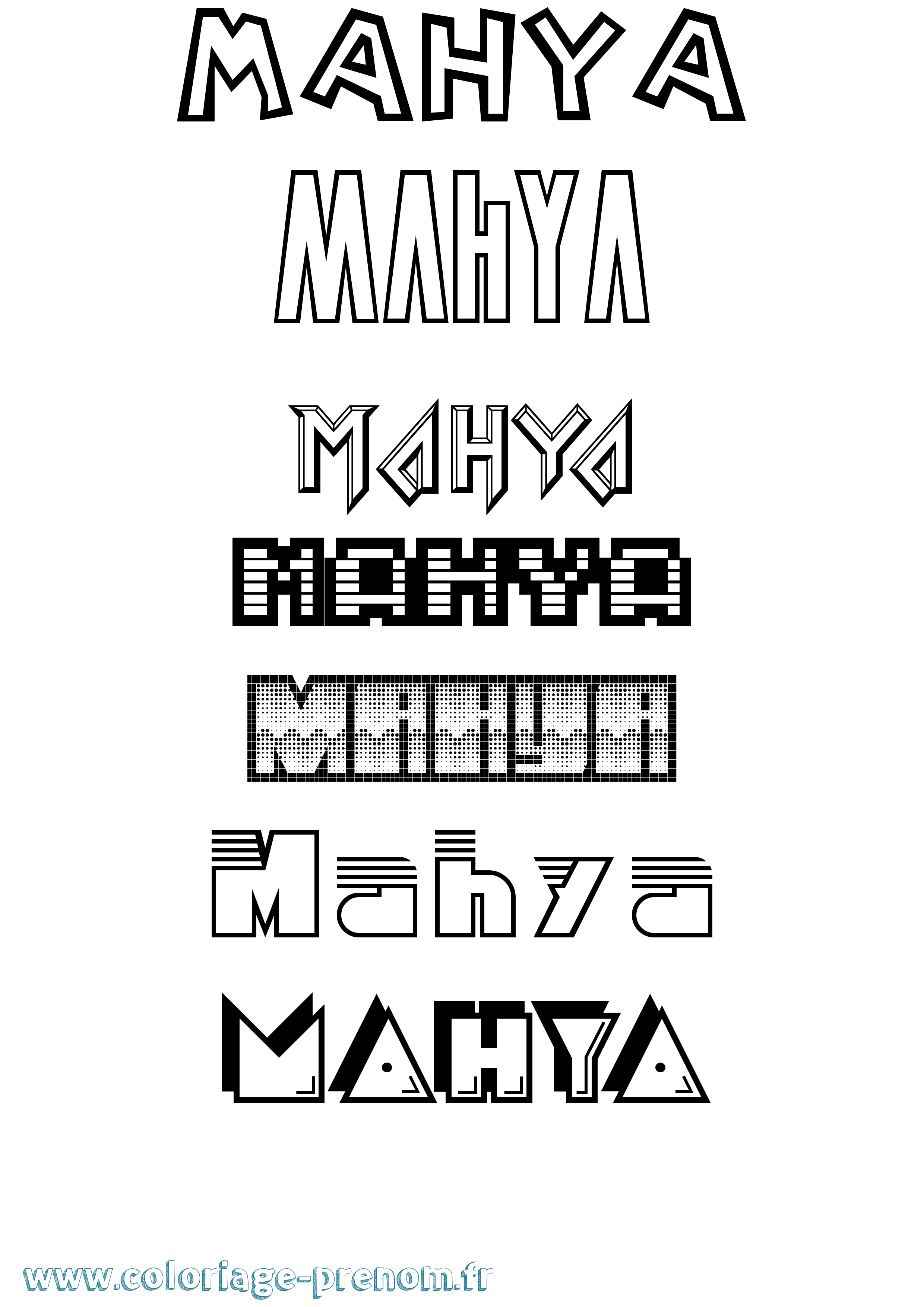 Coloriage Mahya Jeux Vidéos Coloriage prénom Mahya Jeux Vidéos