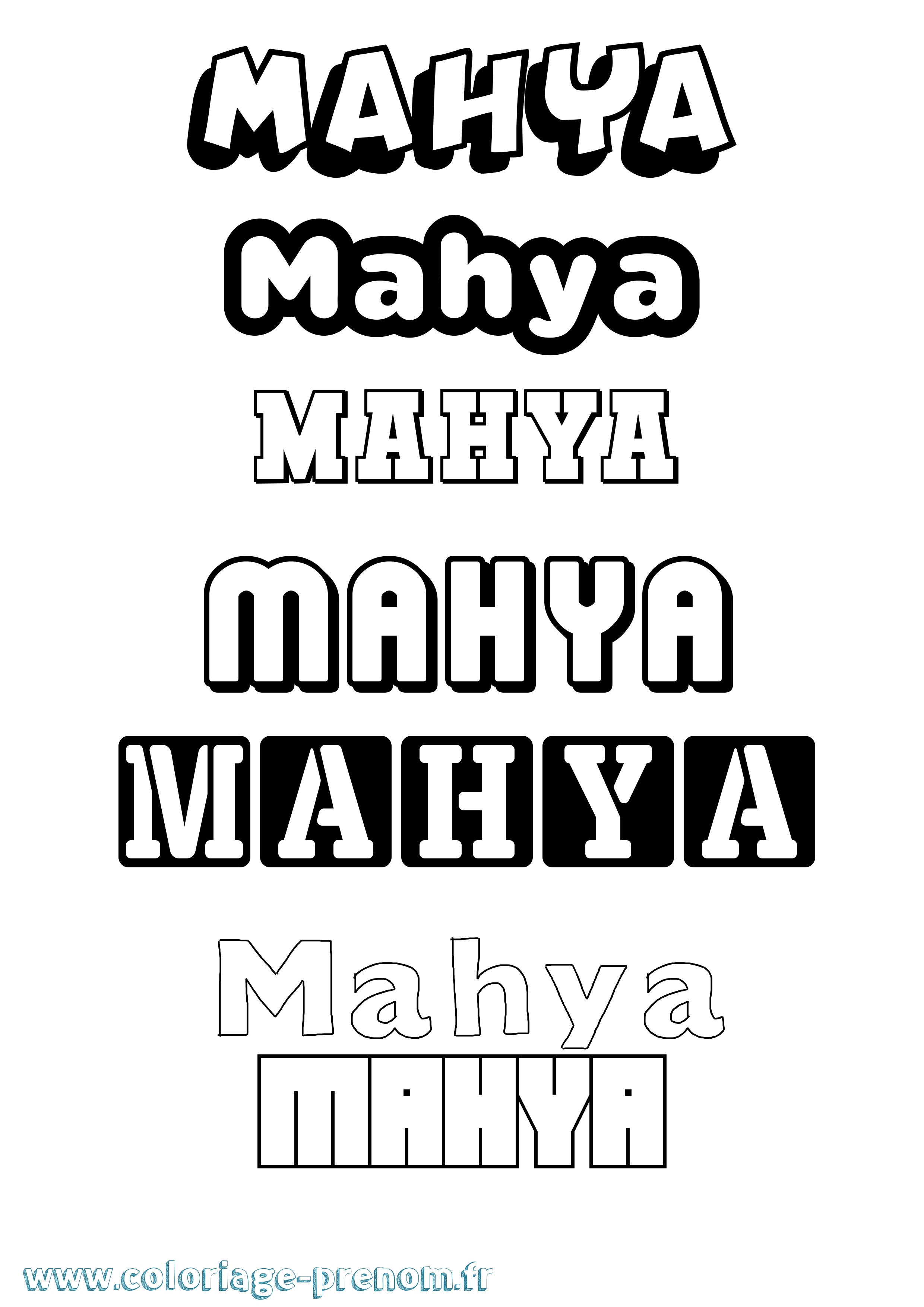 Coloriage Mahya Simple Coloriage prénom Mahya Simple
