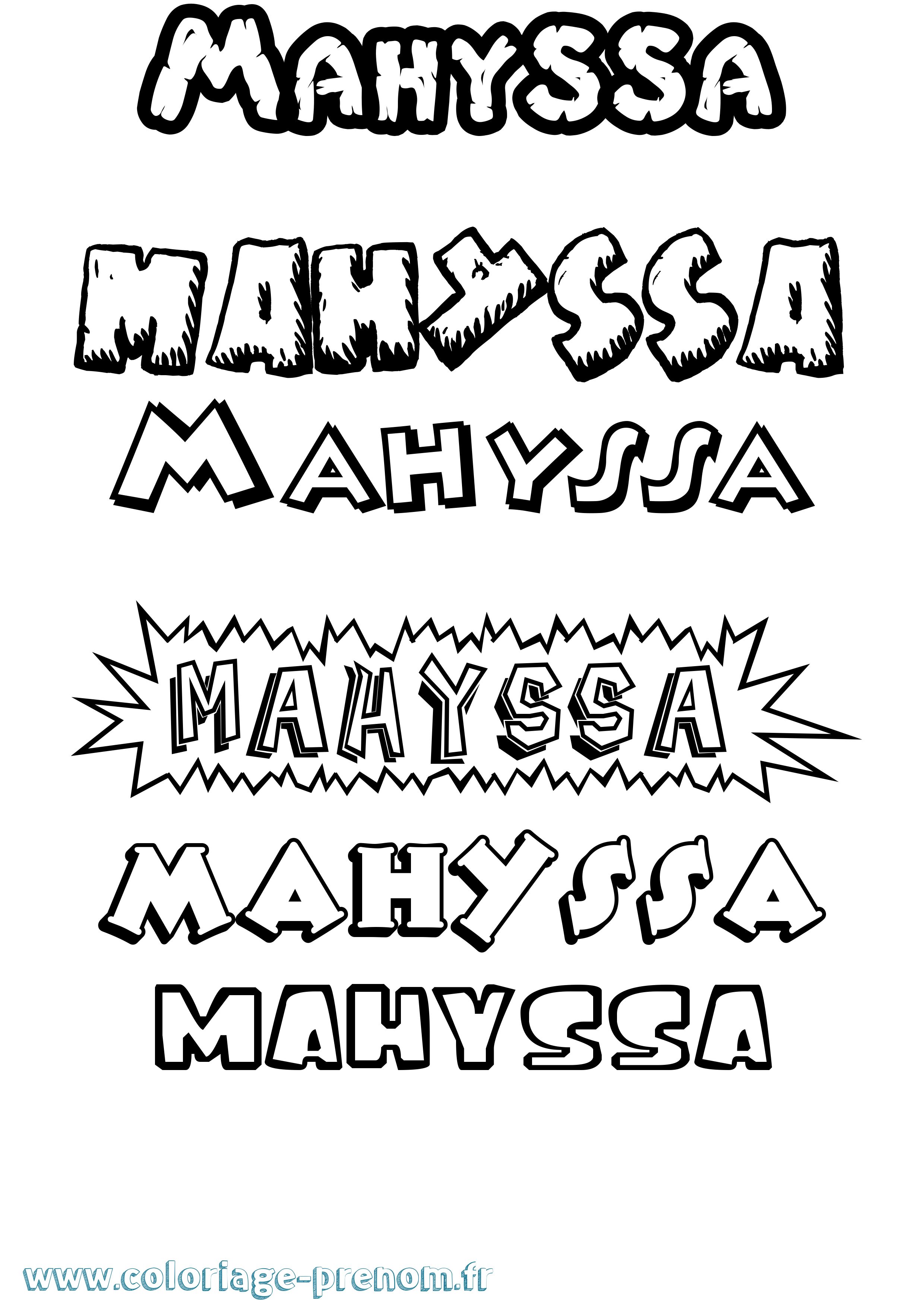 Coloriage Mahyssa Dessin Animé Coloriage prénom Mahyssa Dessin Animé