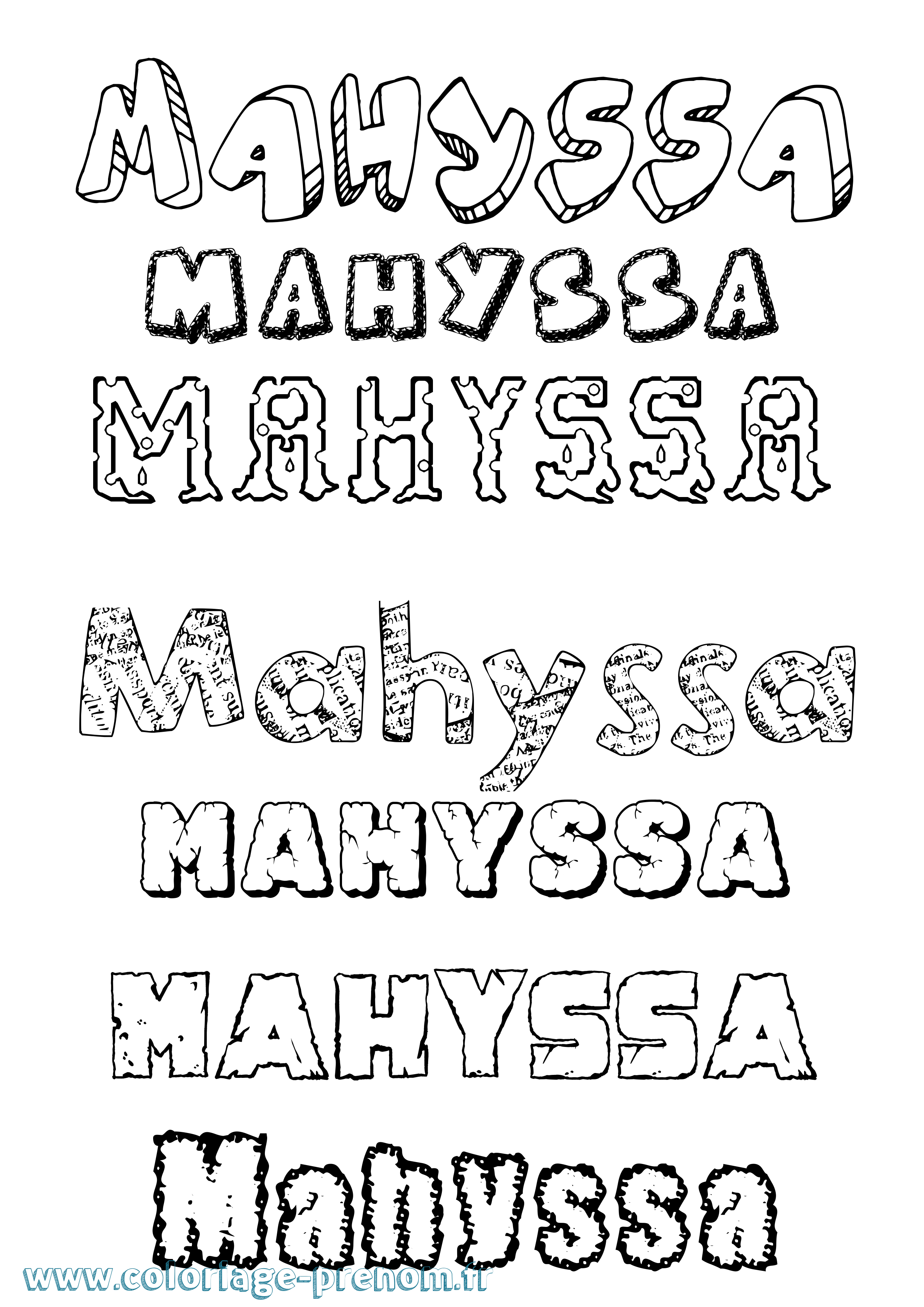 Coloriage Mahyssa Destructuré Coloriage prénom Mahyssa Destructuré