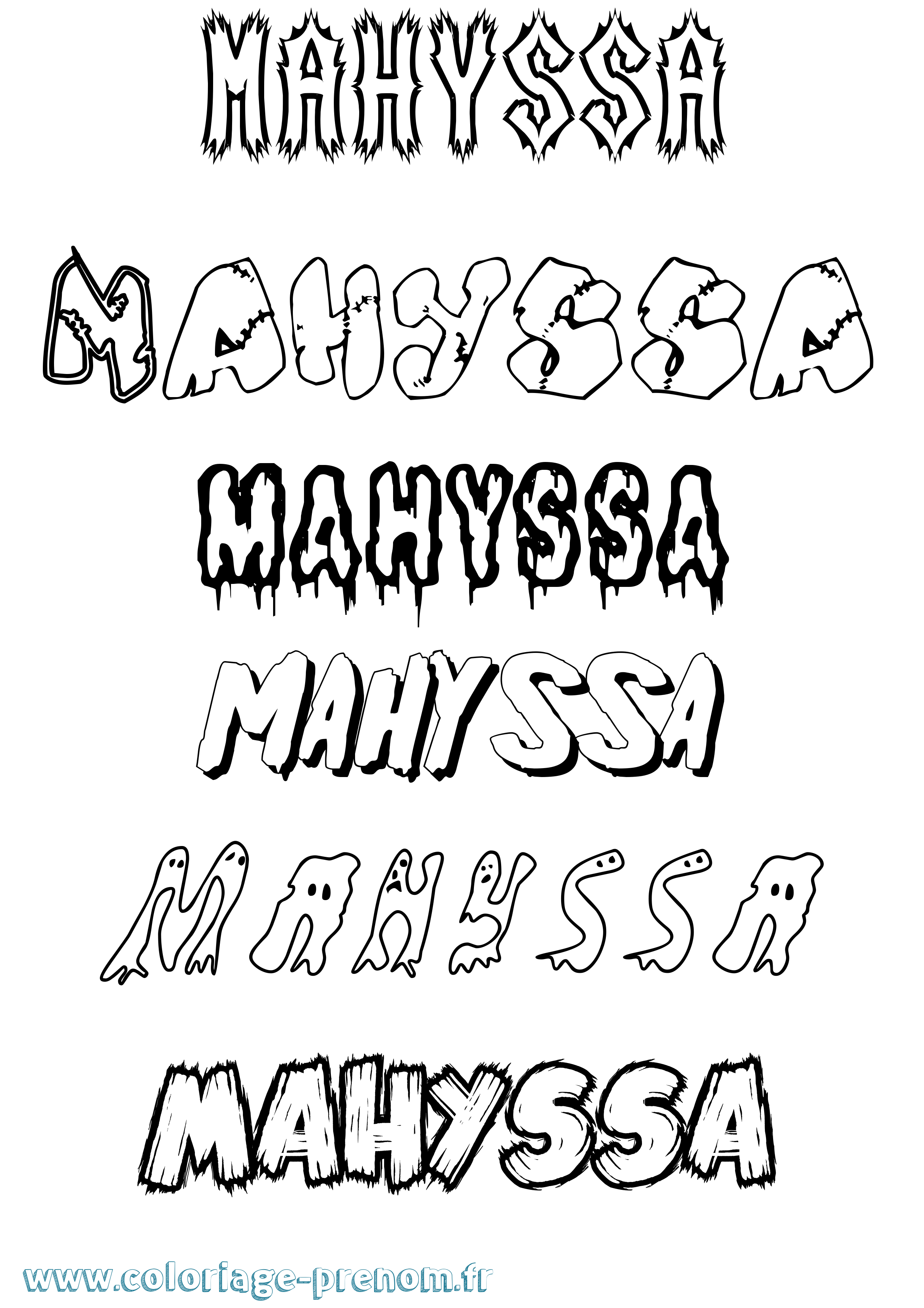 Coloriage Mahyssa Frisson Coloriage prénom Mahyssa Frisson