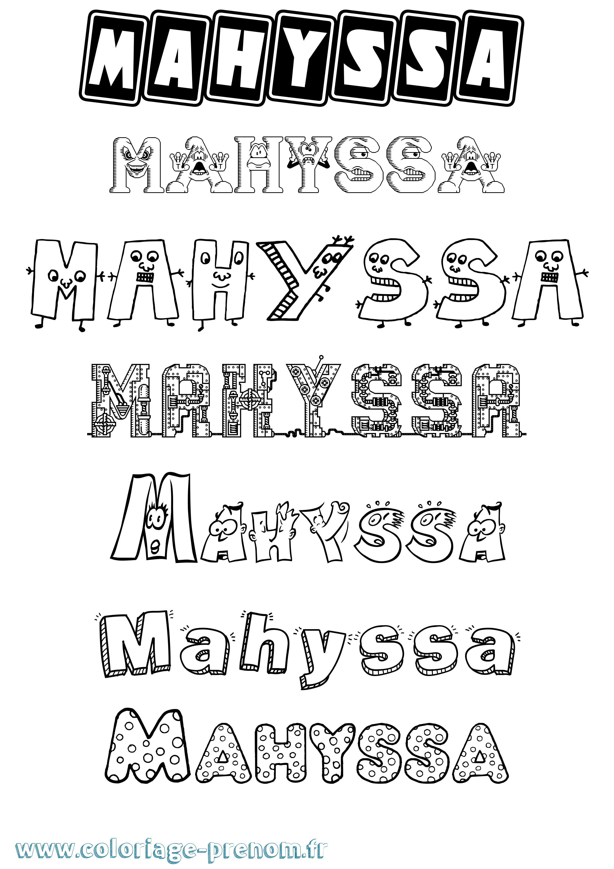 Coloriage Mahyssa Fun Coloriage prénom Mahyssa Fun