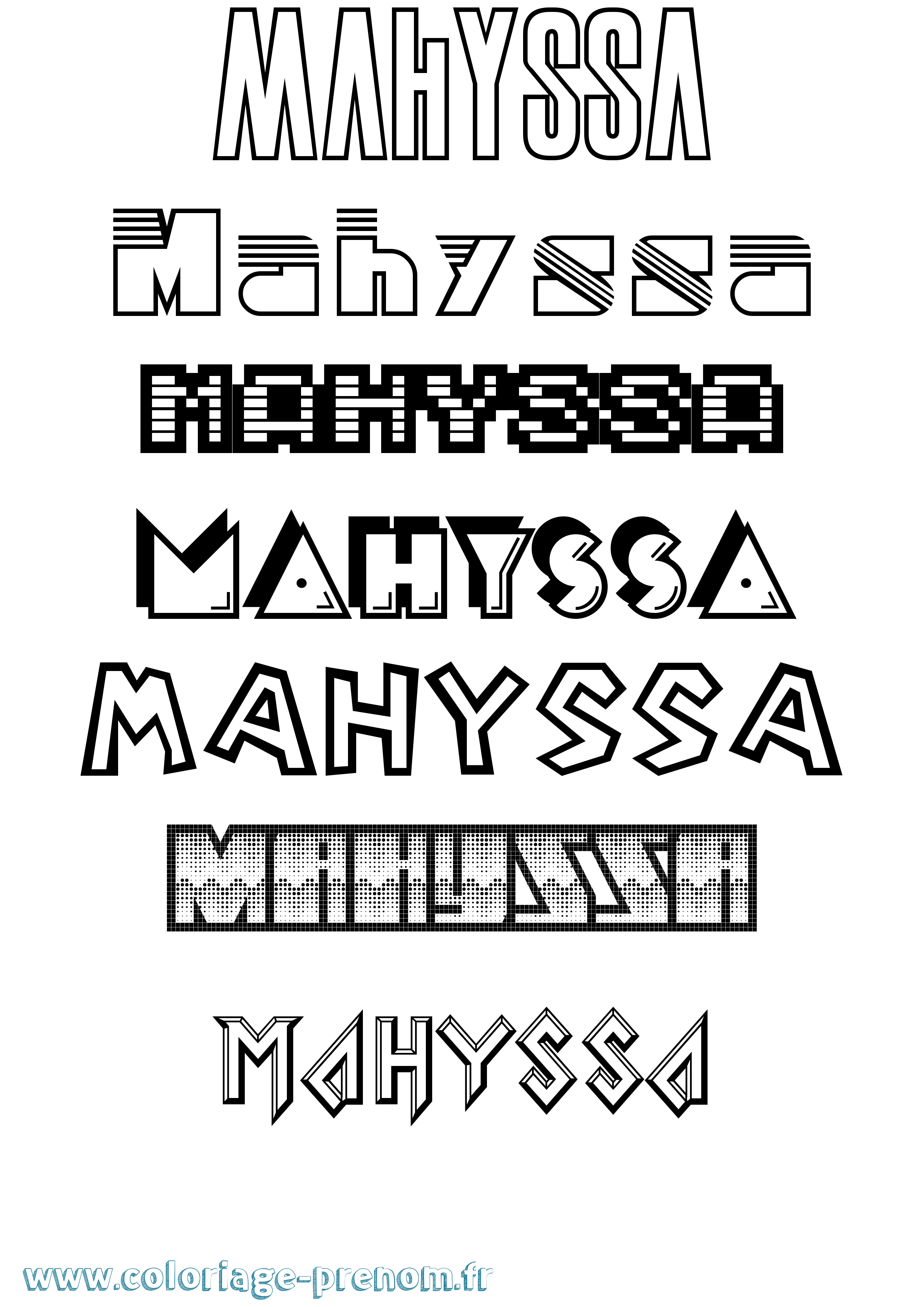 Coloriage Mahyssa Jeux Vidéos Coloriage prénom Mahyssa Jeux Vidéos