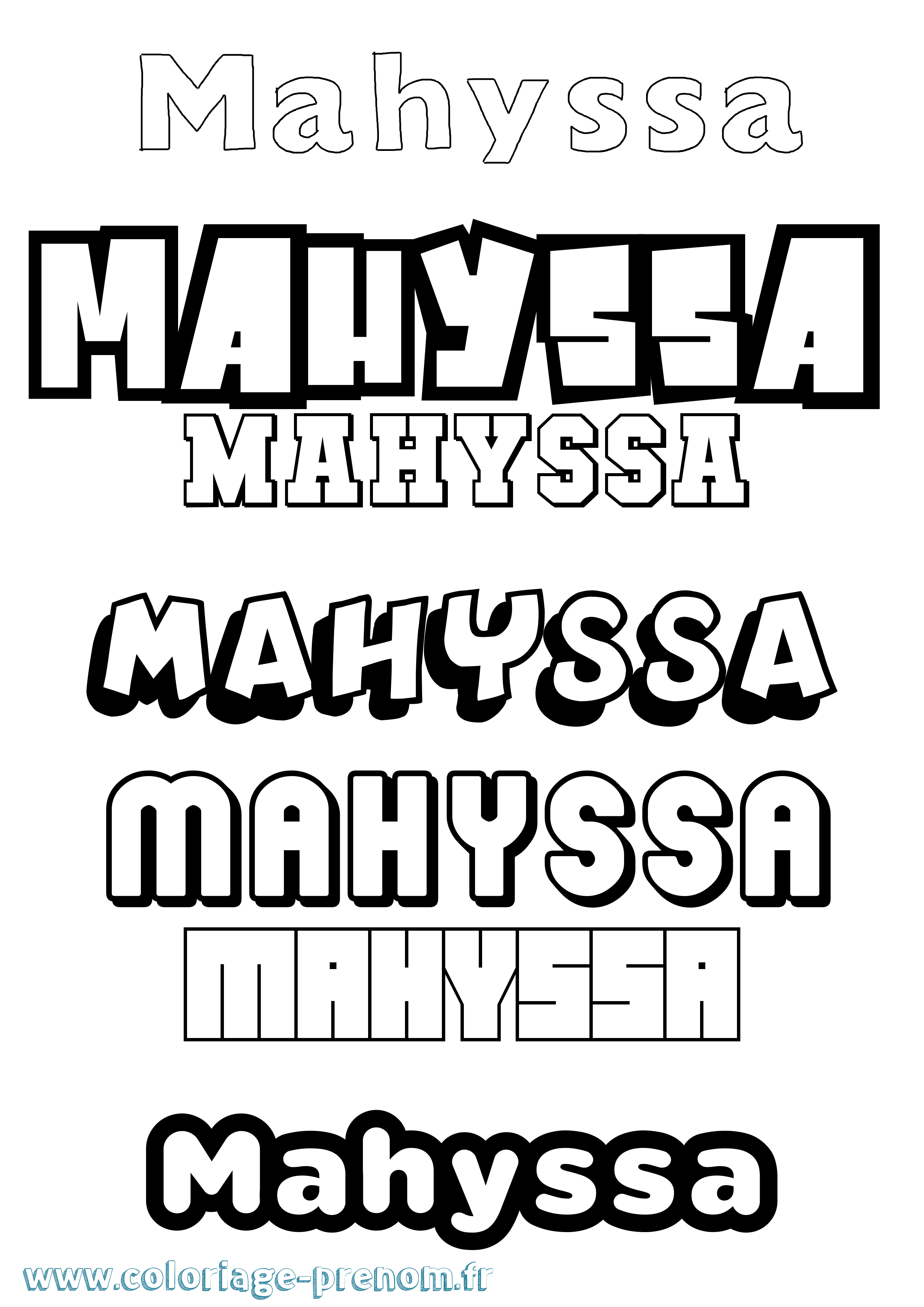 Coloriage Mahyssa Simple Coloriage prénom Mahyssa Simple