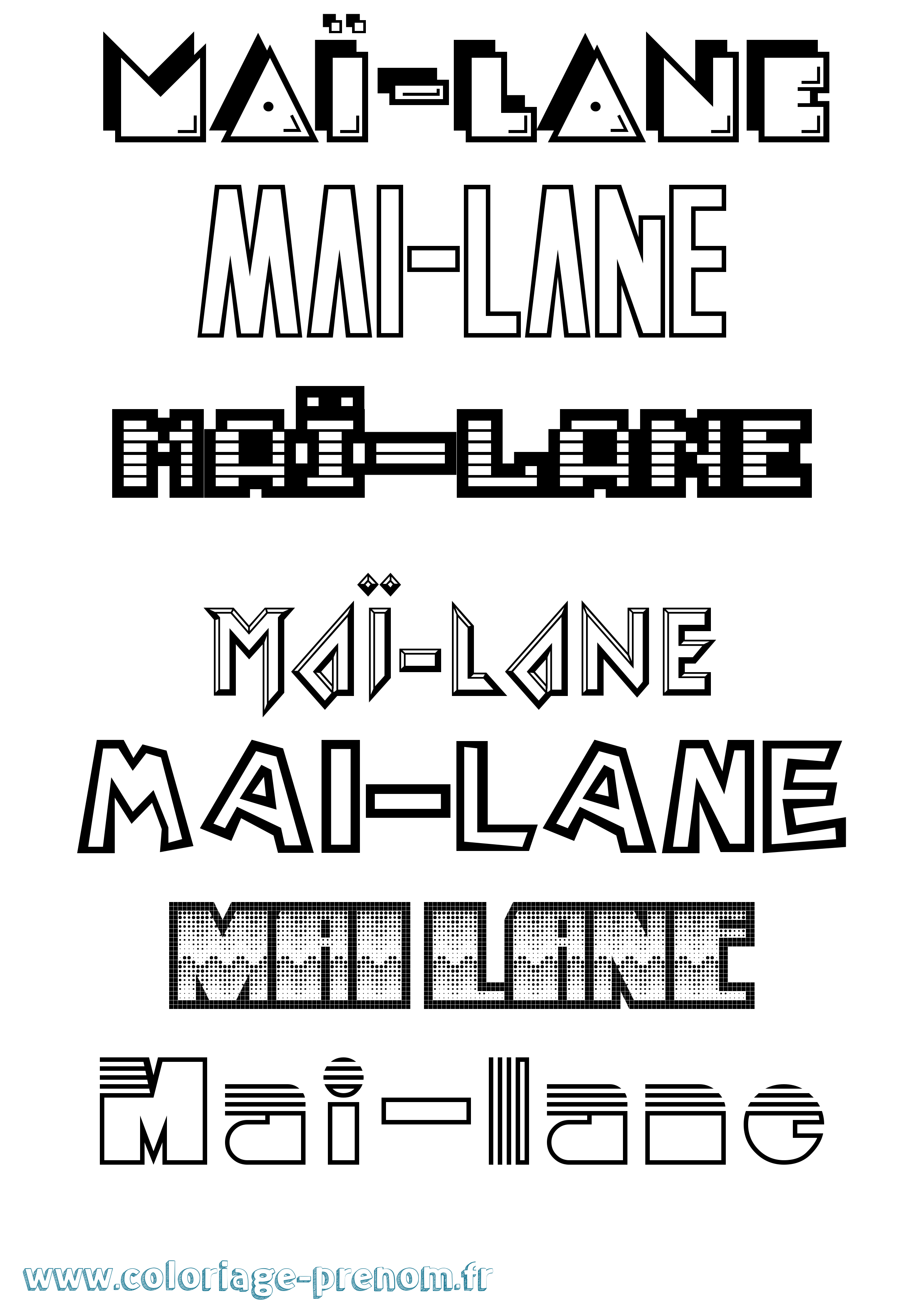 Coloriage Maï-Lane Jeux Vidéos Coloriage prénom Maï-Lane Jeux Vidéos