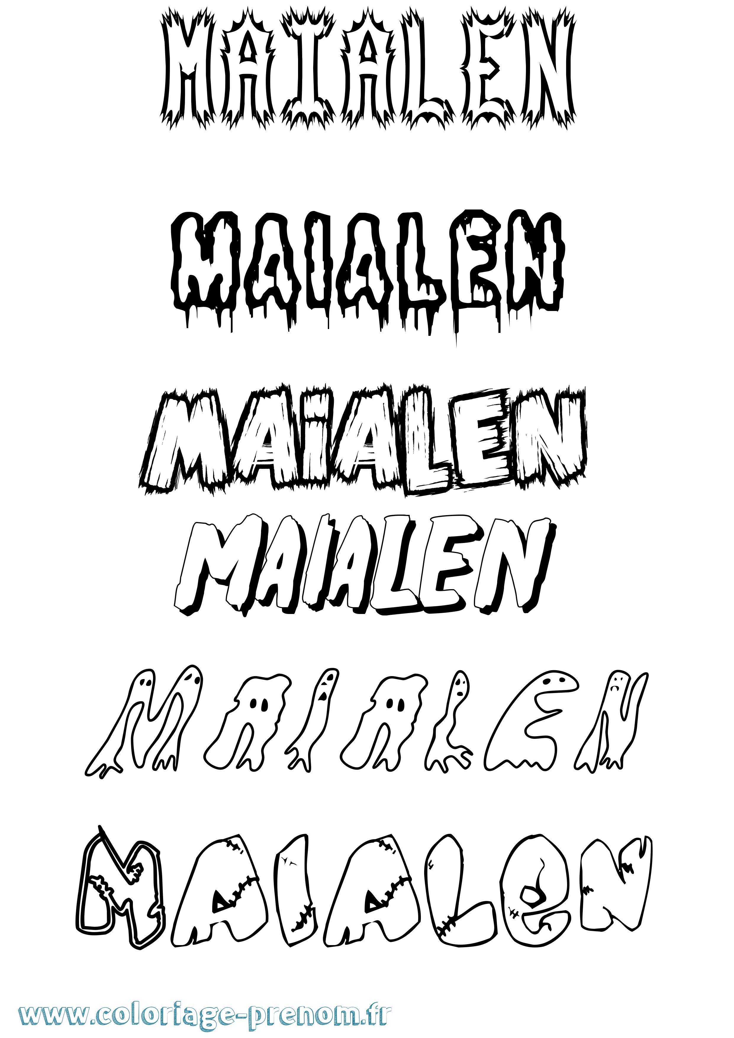 Coloriage Maialen Frisson Coloriage prénom Maialen Frisson
