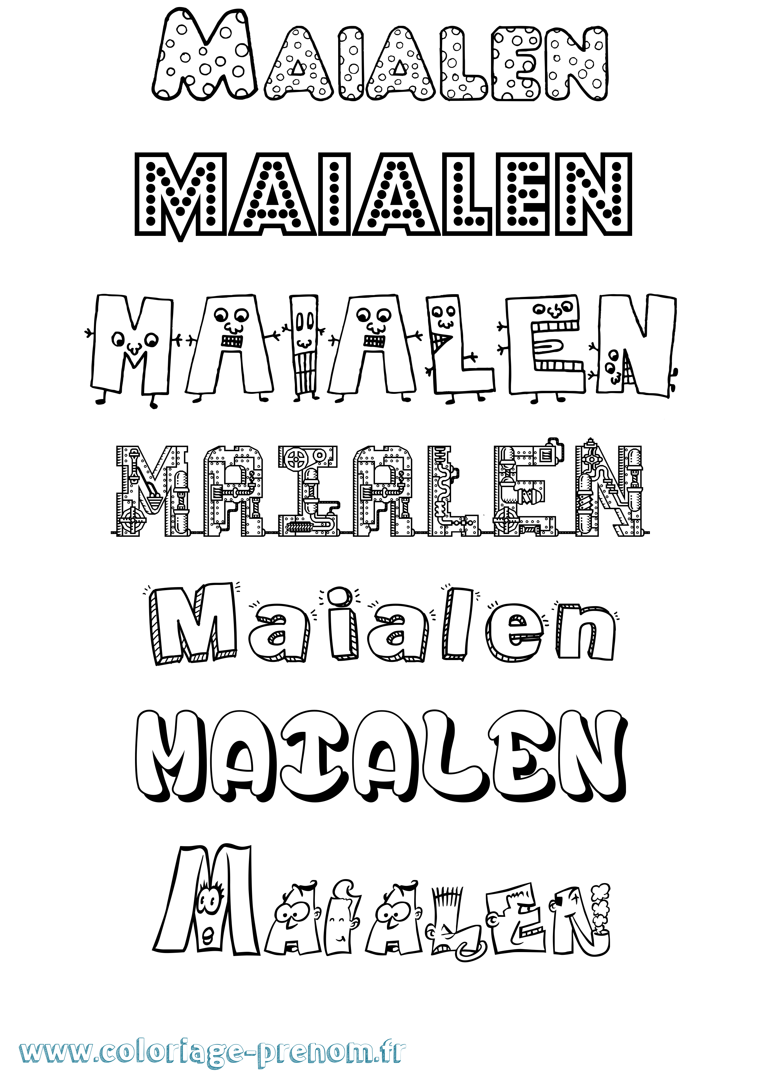 Coloriage Maialen Fun Coloriage prénom Maialen Fun