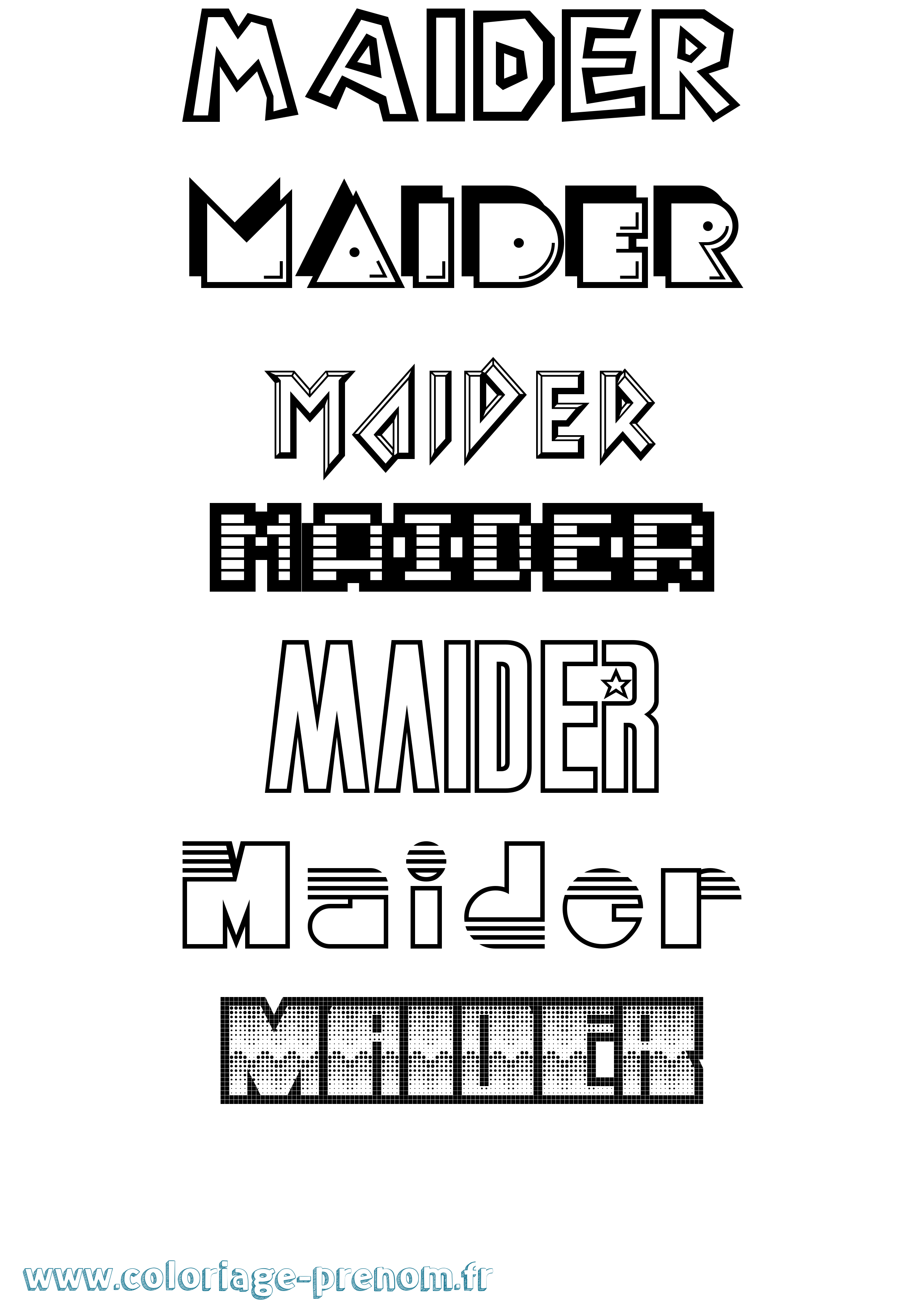 Coloriage Maider Jeux Vidéos Coloriage prénom Maider Jeux Vidéos