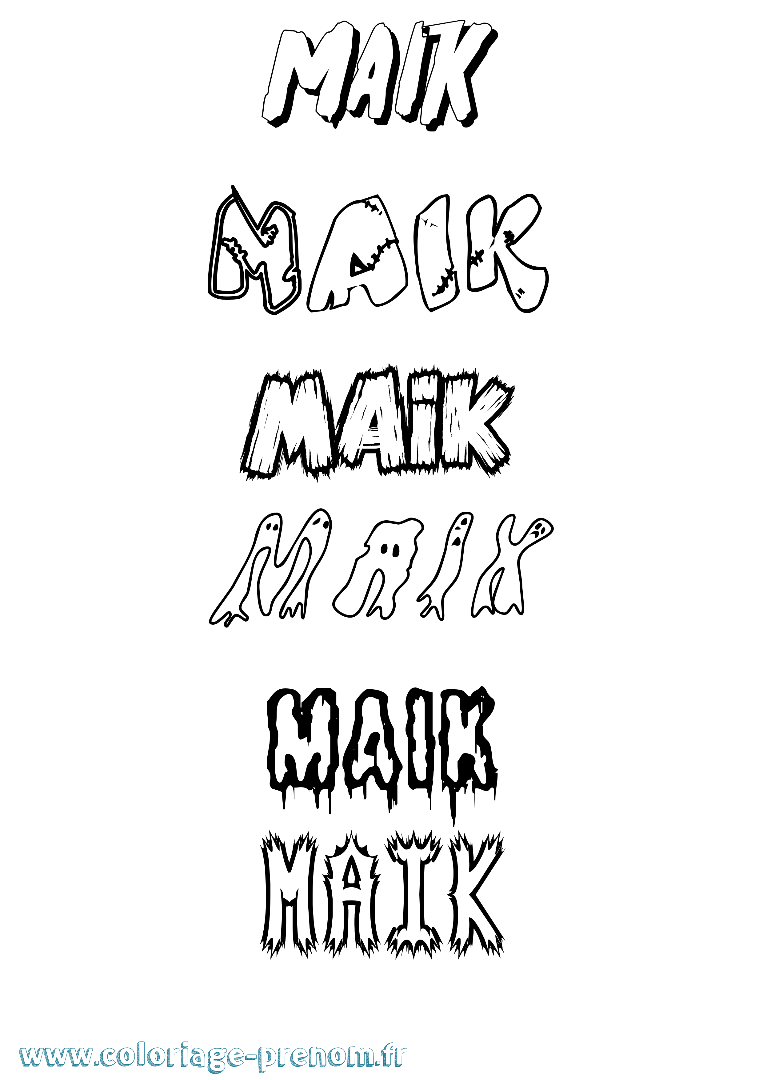 Coloriage Maik Frisson Coloriage prénom Maik Frisson
