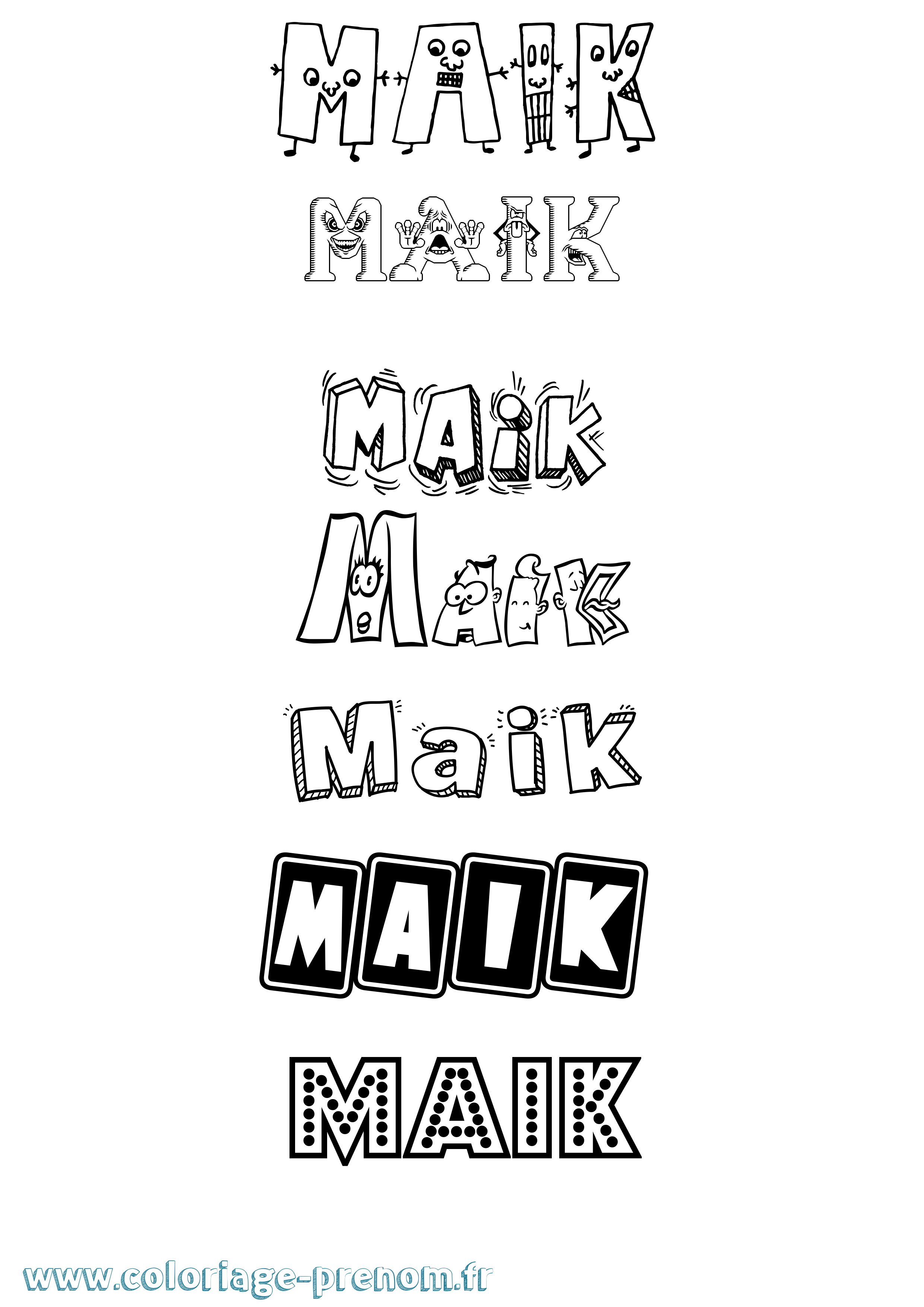 Coloriage Maik Fun Coloriage prénom Maik Fun