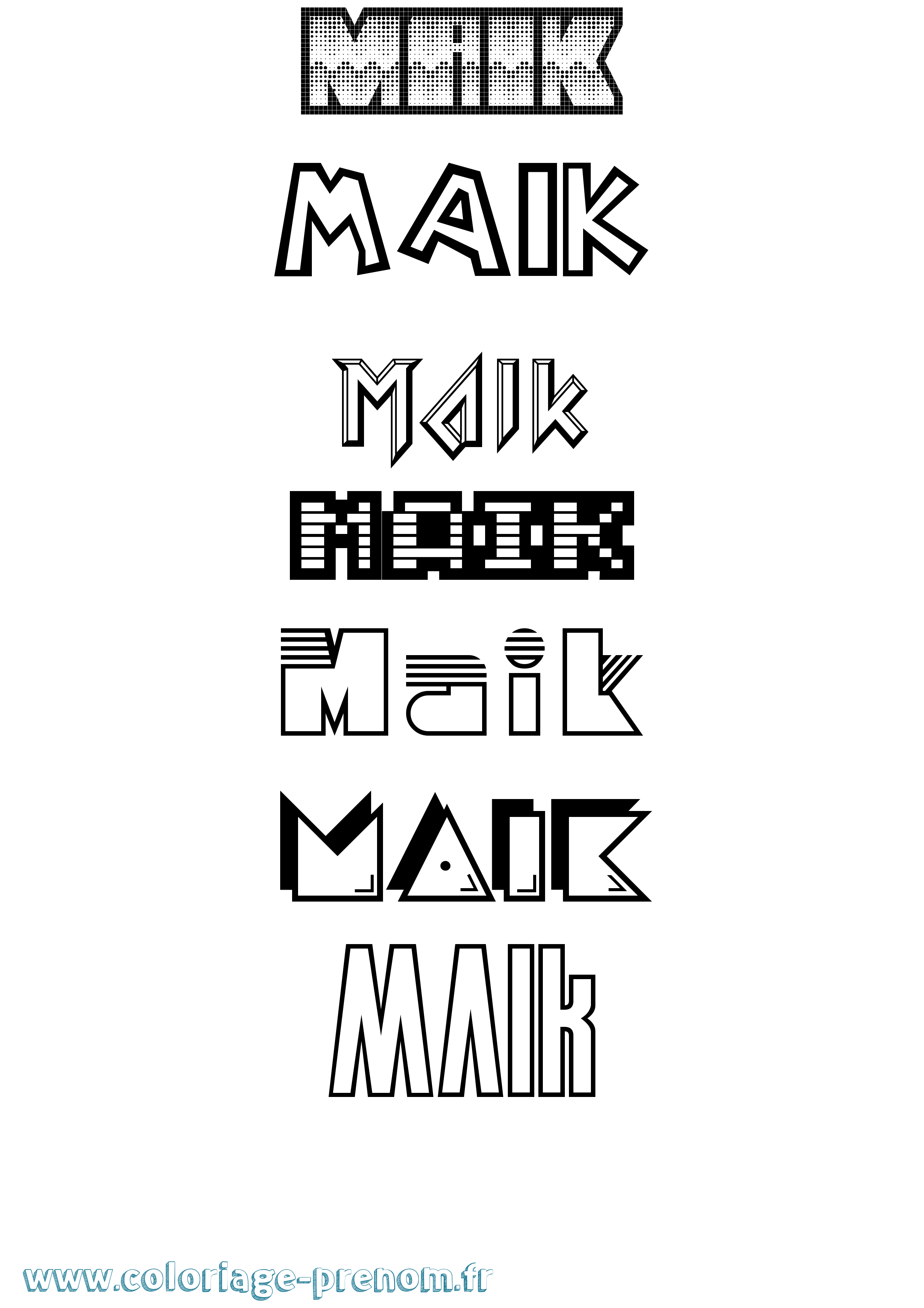 Coloriage Maik Jeux Vidéos Coloriage prénom Maik Jeux Vidéos