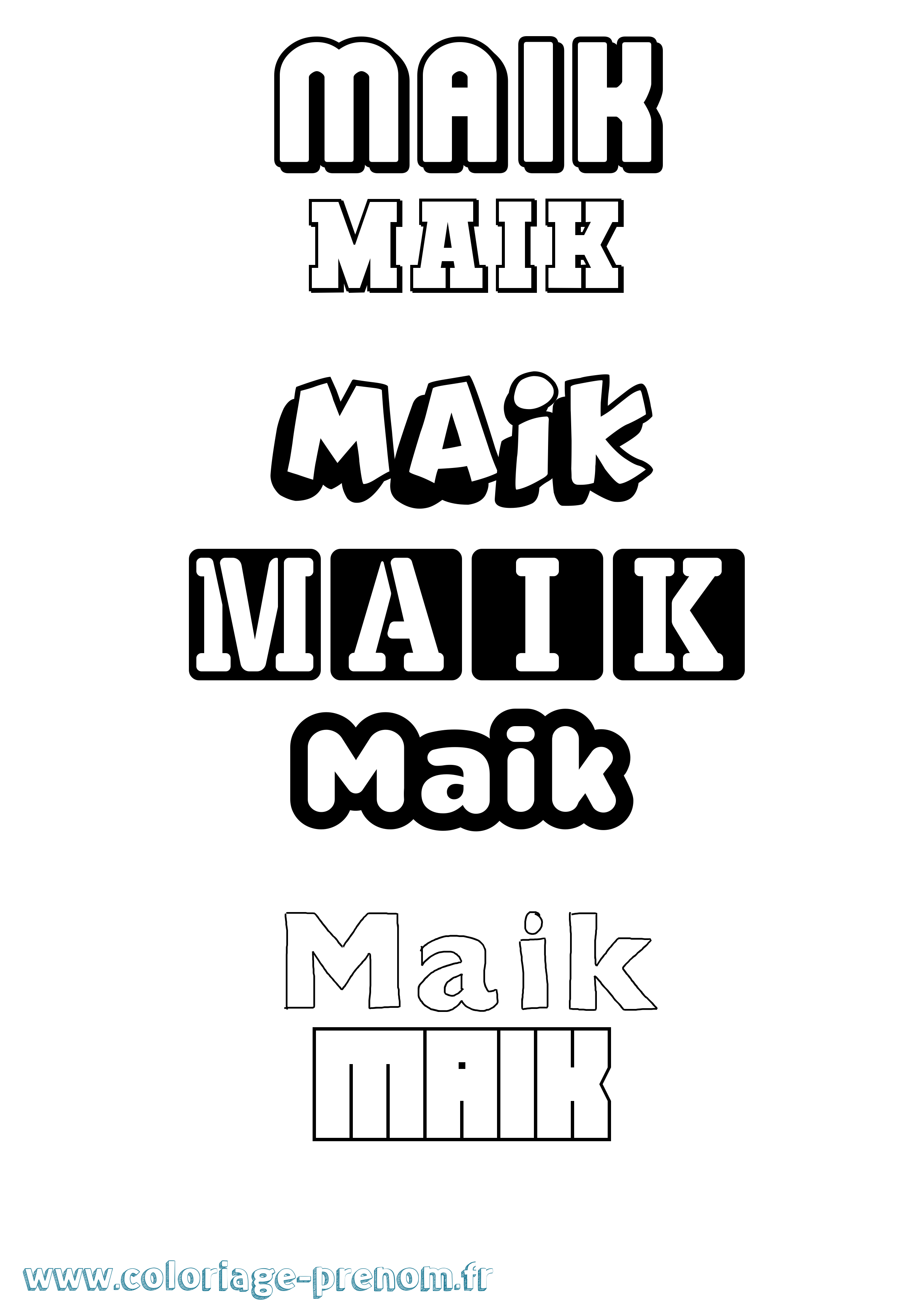 Coloriage Maik Simple Coloriage prénom Maik Simple