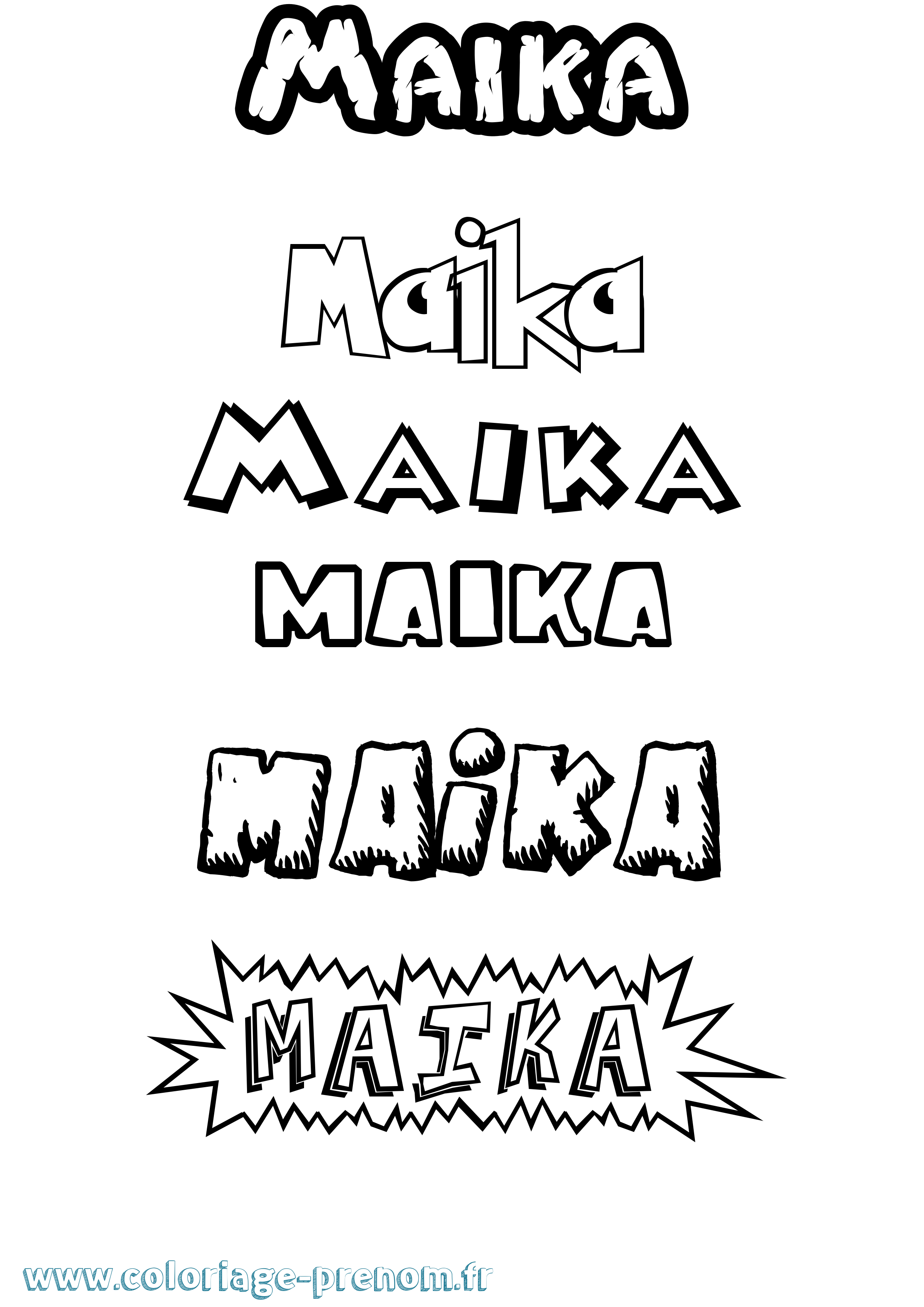 Coloriage Maika Dessin Animé Coloriage prénom Maika Dessin Animé
