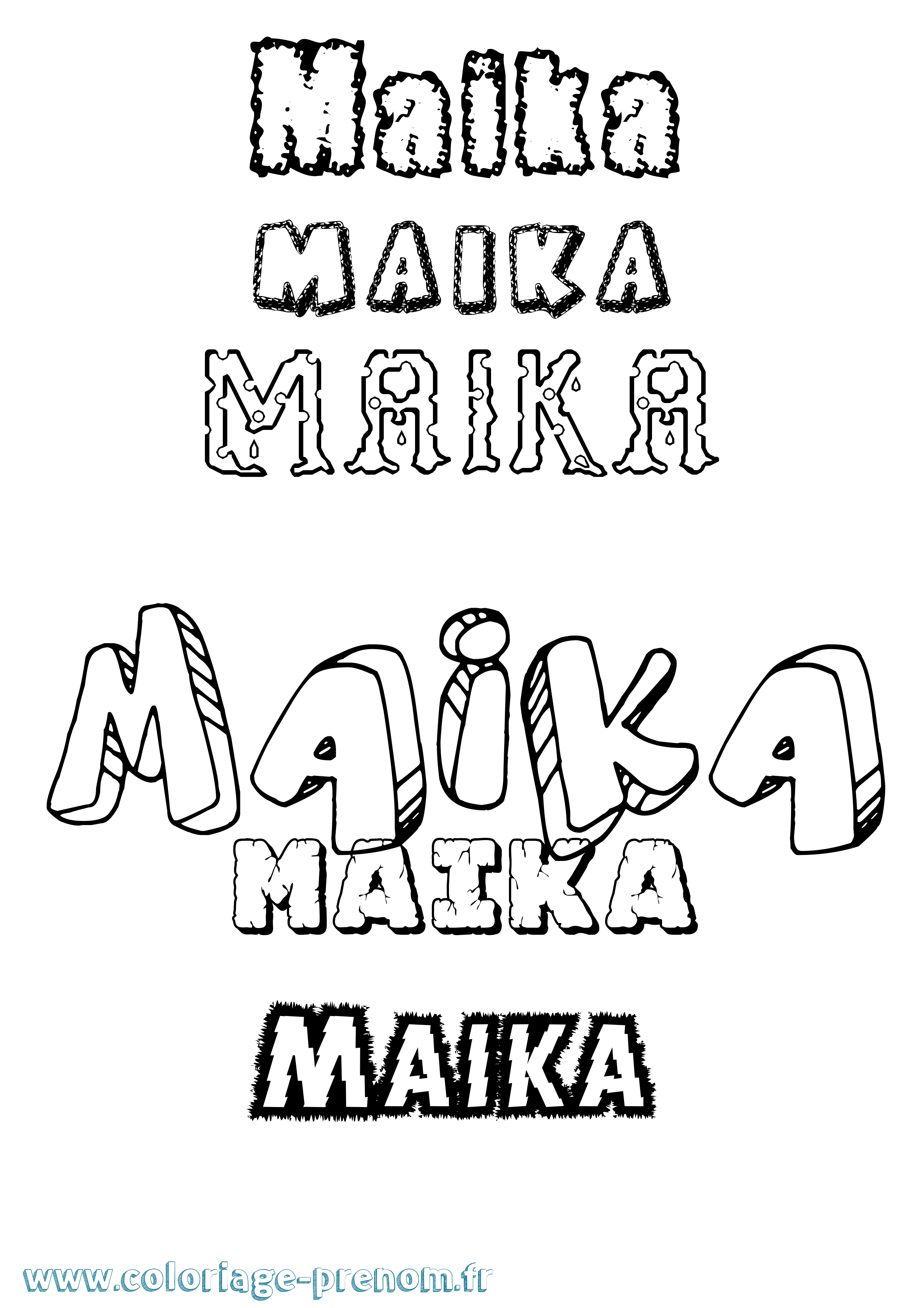 Coloriage Maika Destructuré Coloriage prénom Maika Destructuré