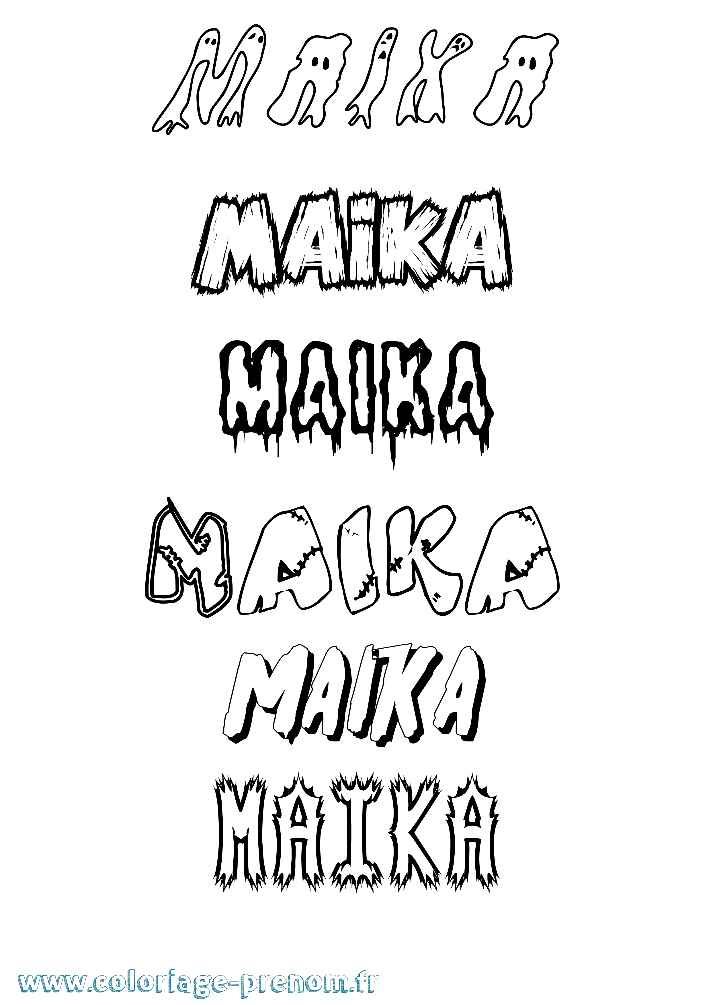Coloriage Maika Frisson Coloriage prénom Maika Frisson