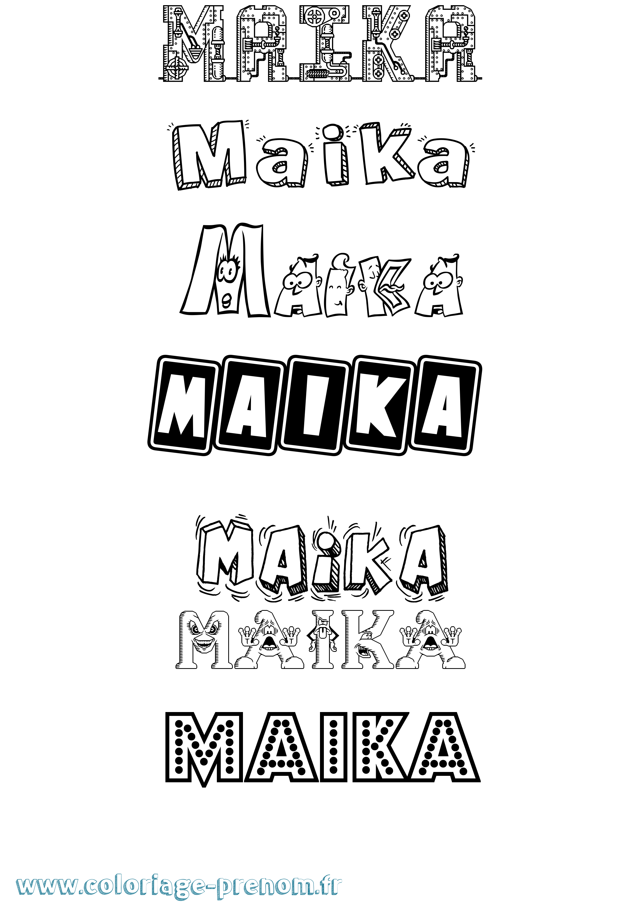 Coloriage Maika Fun Coloriage prénom Maika Fun
