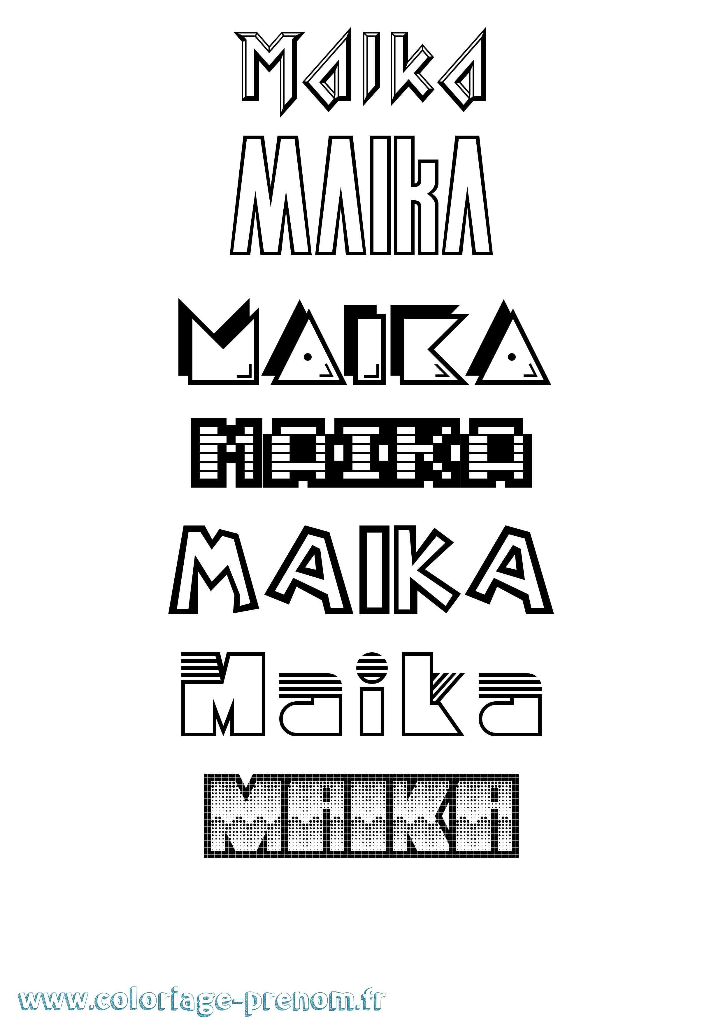 Coloriage Maika Jeux Vidéos Coloriage prénom Maika Jeux Vidéos