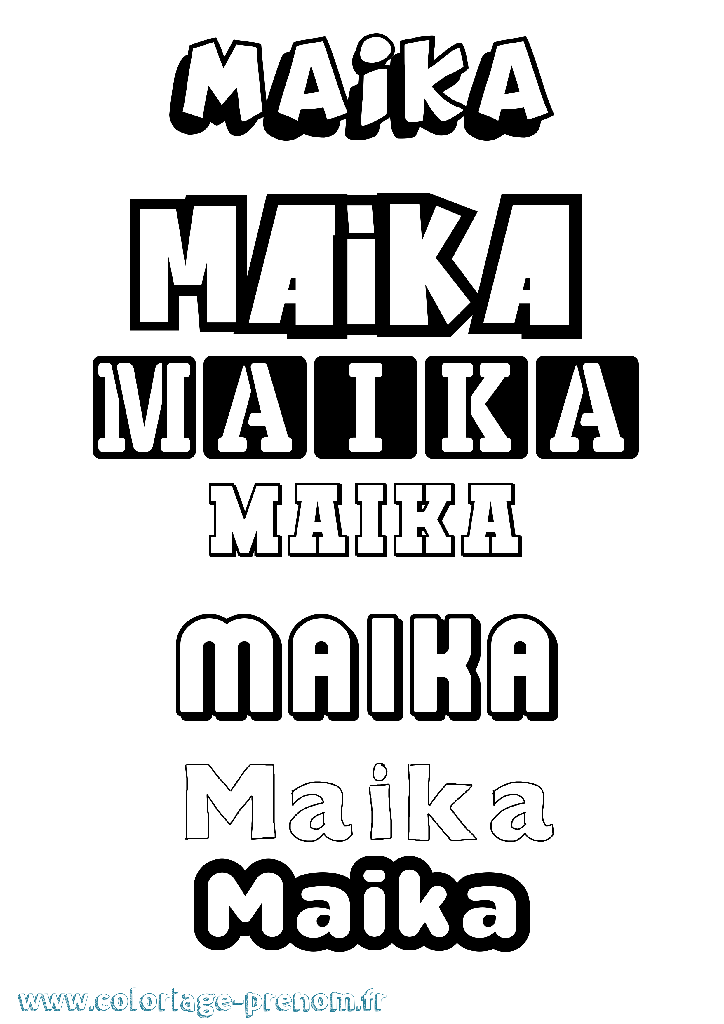 Coloriage Maika Simple Coloriage prénom Maika Simple