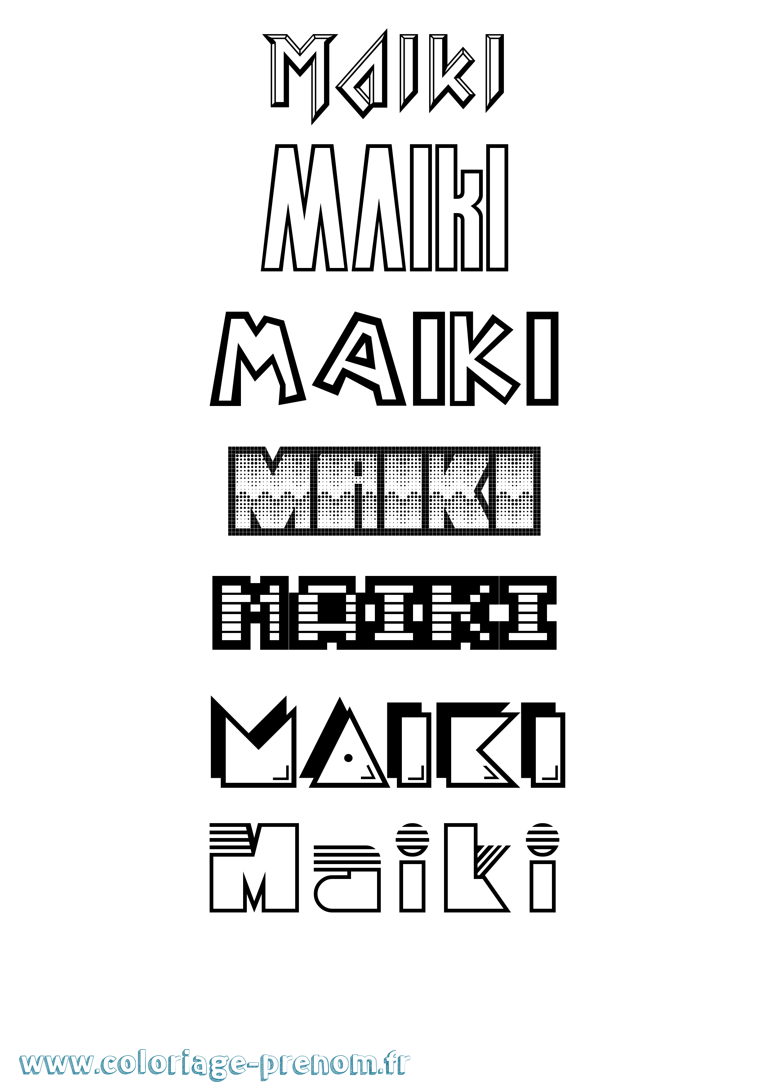 Coloriage Maiki Jeux Vidéos Coloriage prénom Maiki Jeux Vidéos