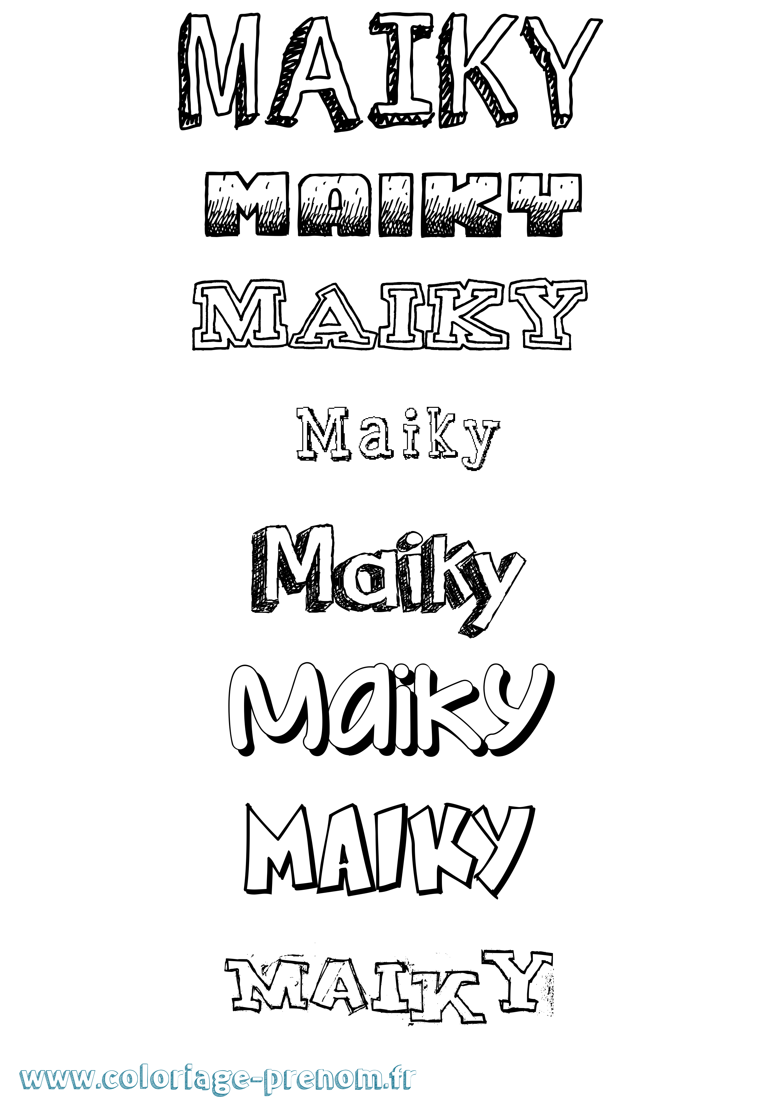Coloriage Maiky Dessiné Coloriage prénom Maiky Dessiné