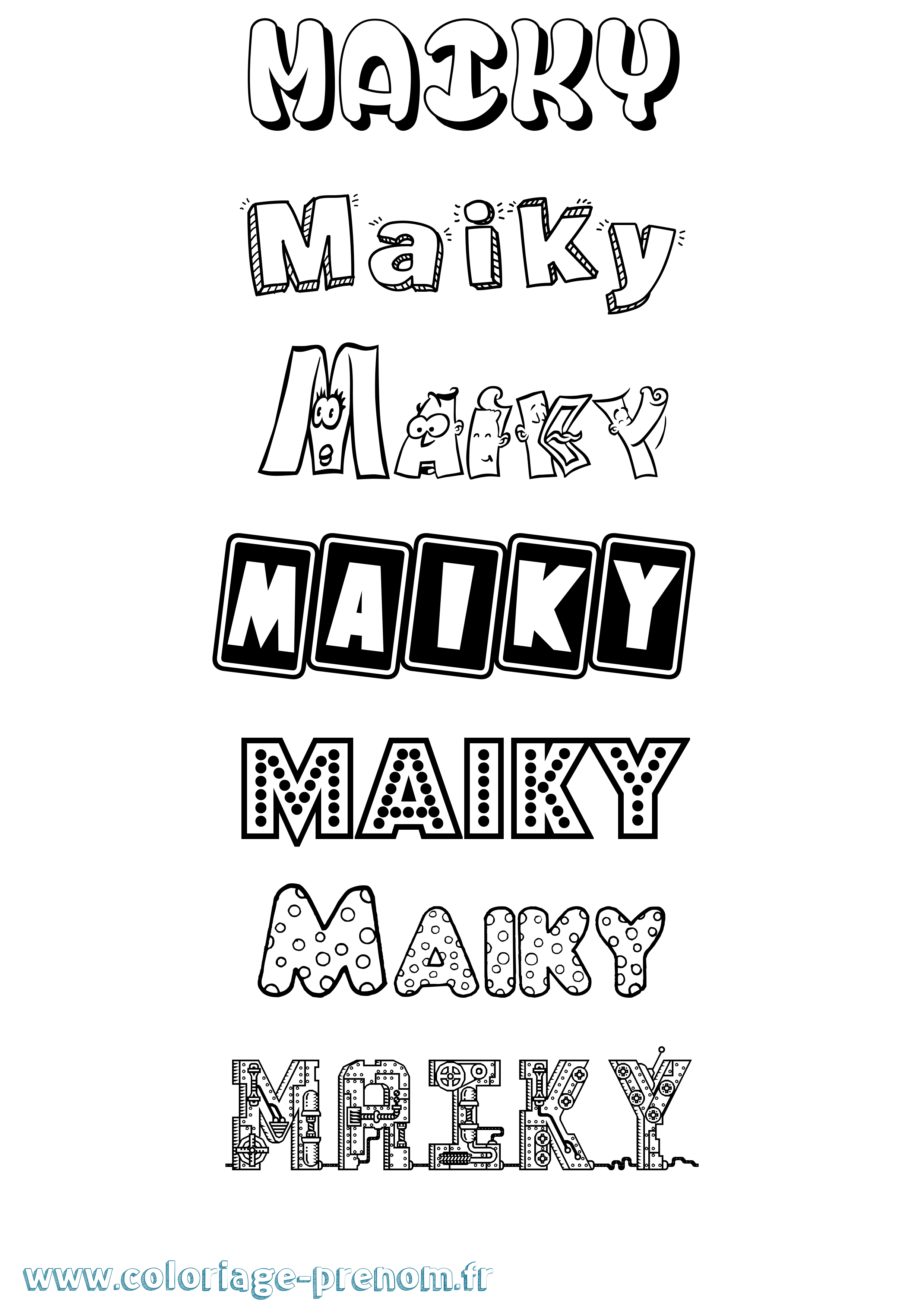 Coloriage Maiky Fun Coloriage prénom Maiky Fun