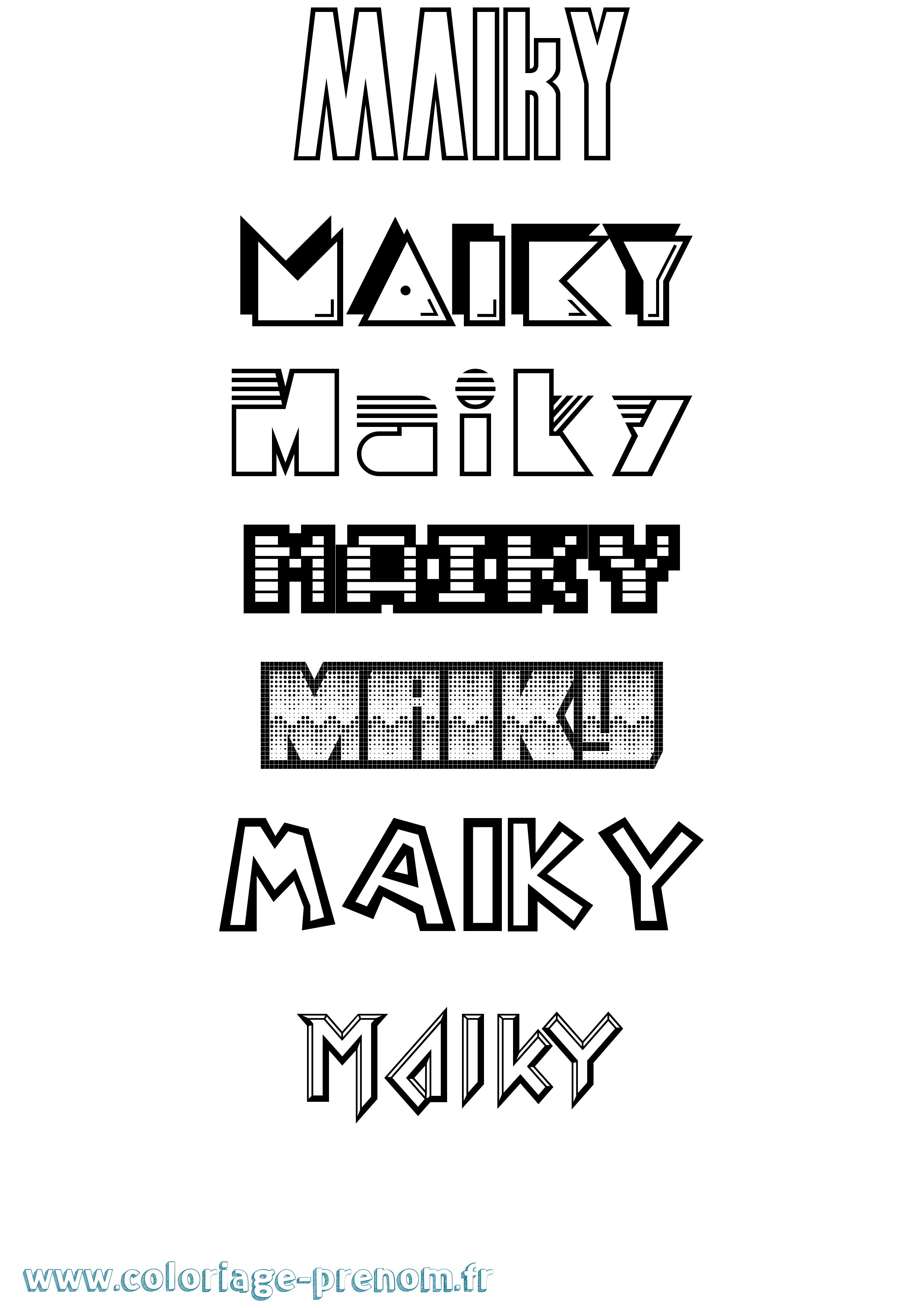 Coloriage Maiky Jeux Vidéos Coloriage prénom Maiky Jeux Vidéos